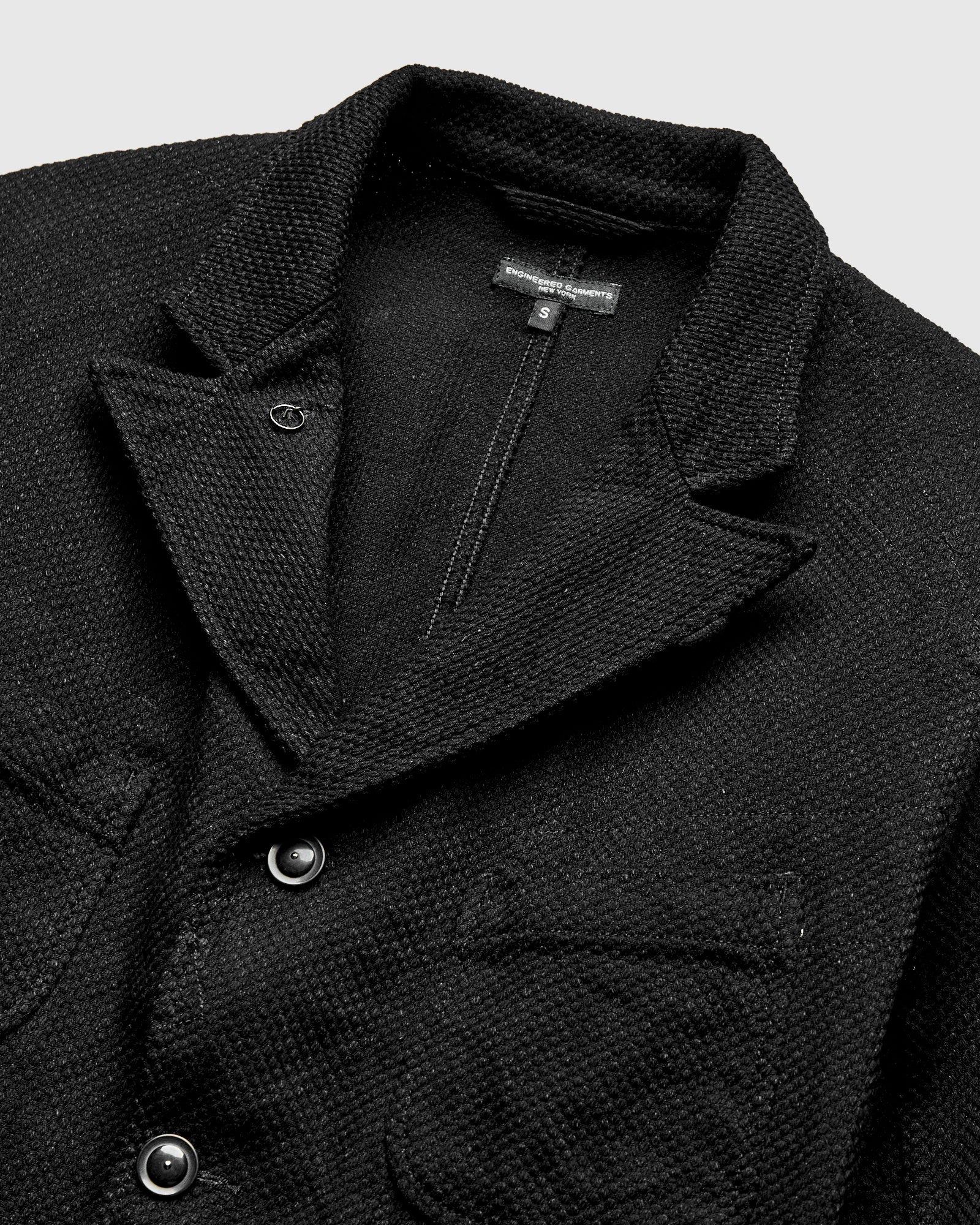 "No-Gi" Bedford Jacket in Black Heavyweight Sashiko - Image 4