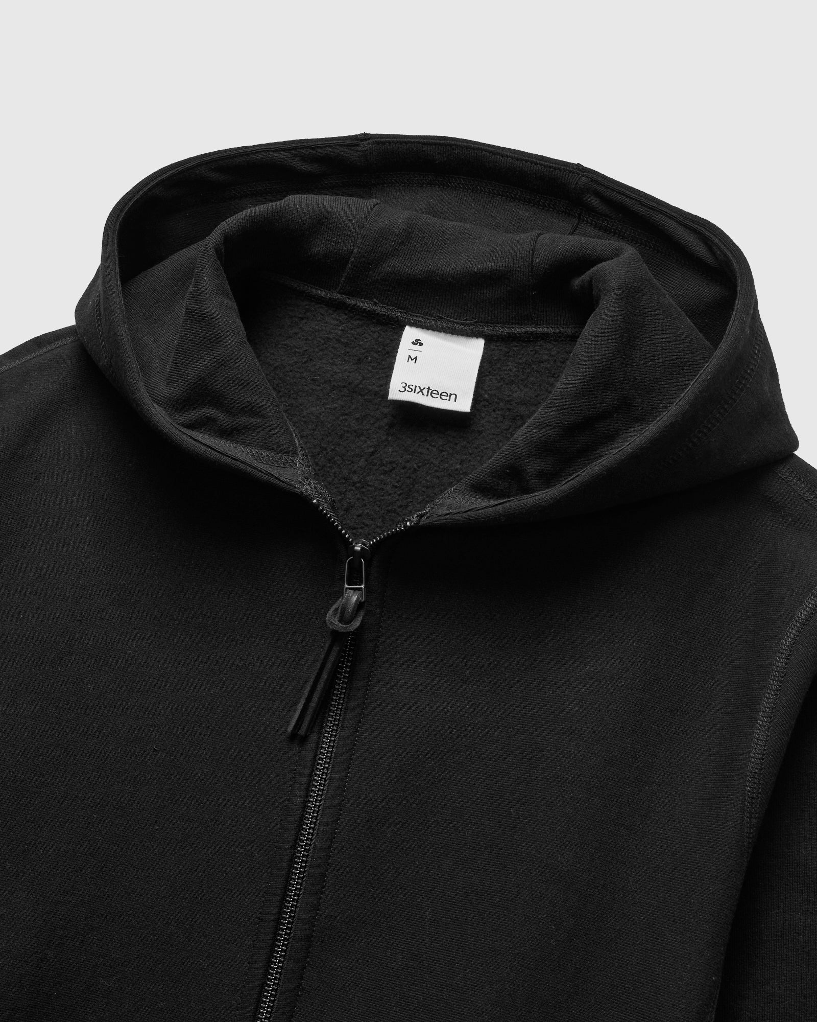 Heavyweight Zip Hoodie in Black - Image 3