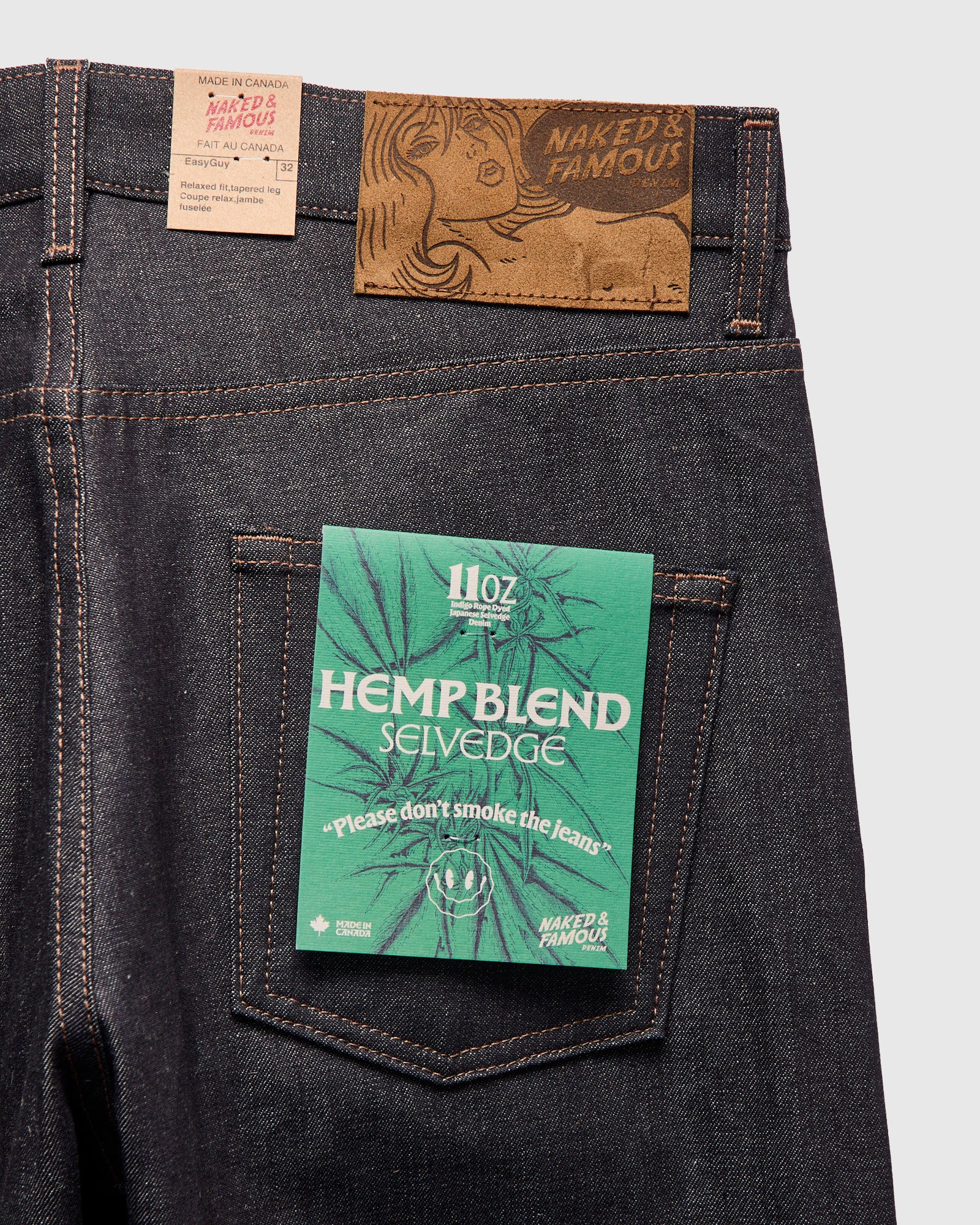 "Hemp Blend" 11oz Selvedge Denim - Easy Guy Fit - Image 4