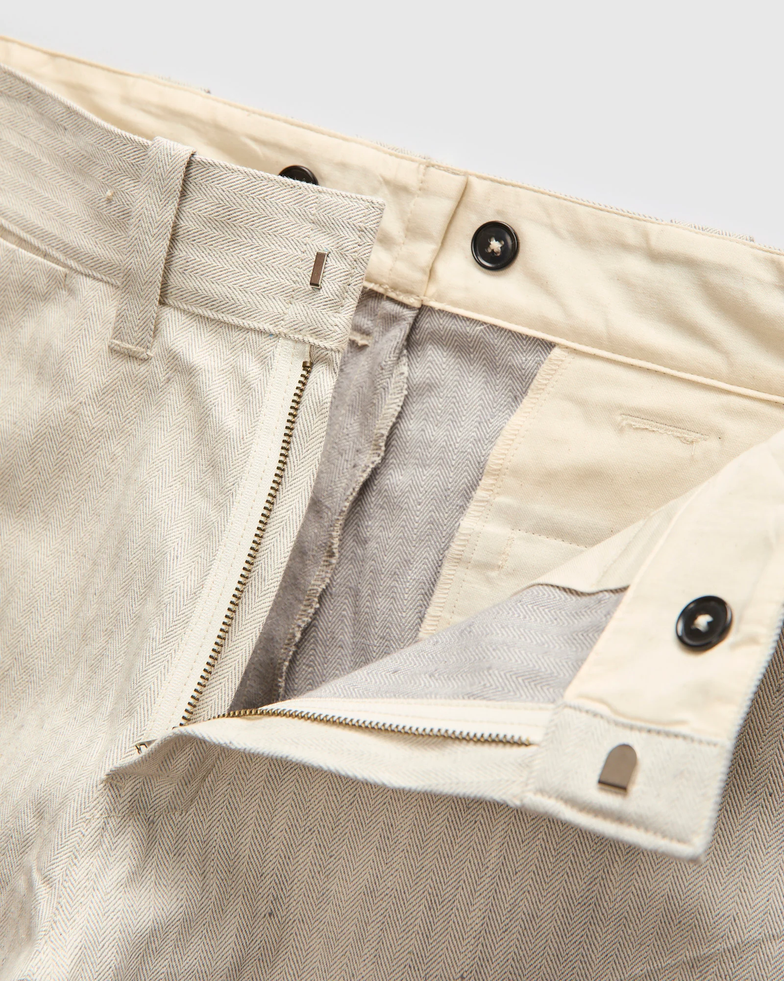 Herringbone Nep Work Pants in Oatmeal - Image 6
