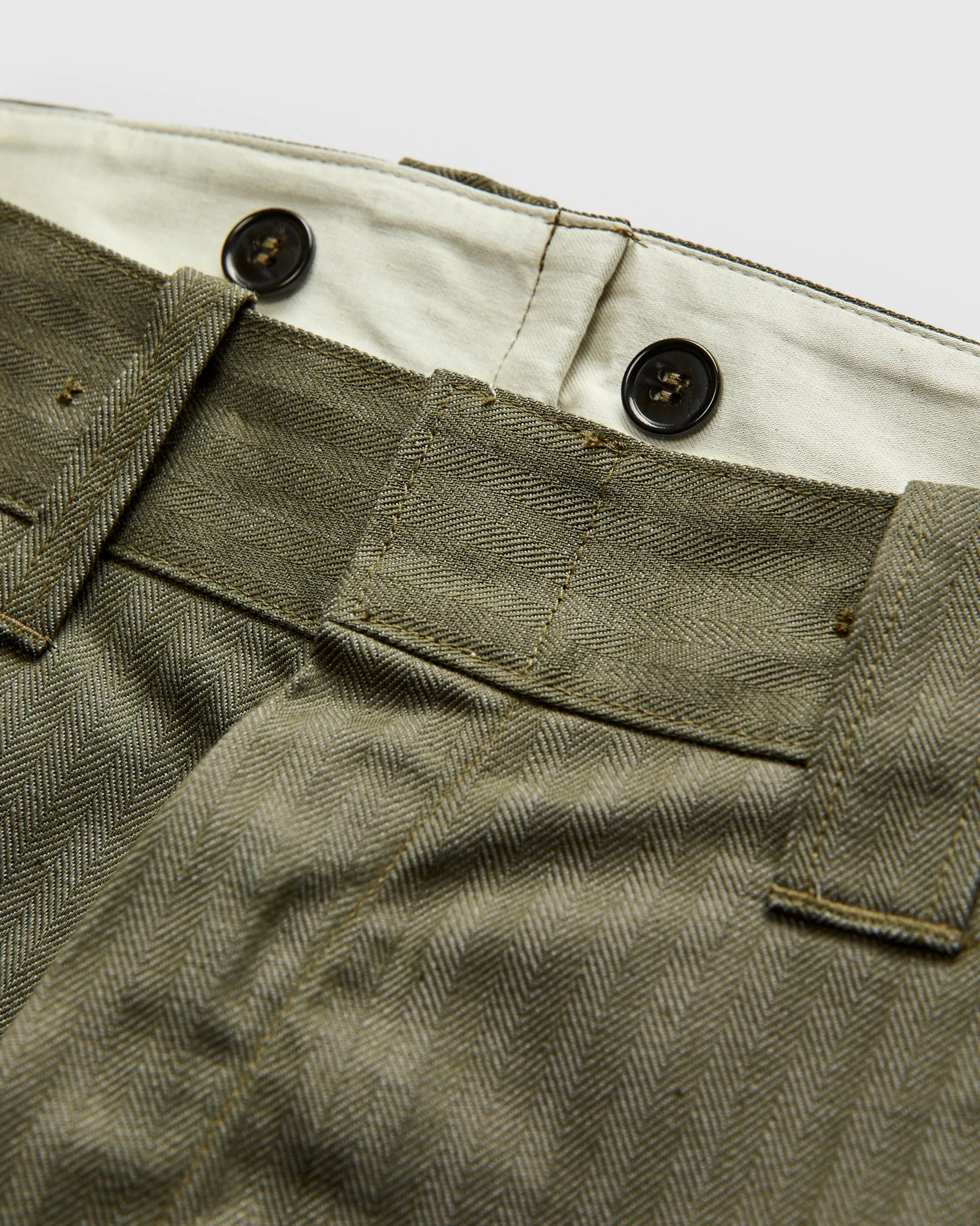 Herringbone Nep Work Pants in Olive - Image 5