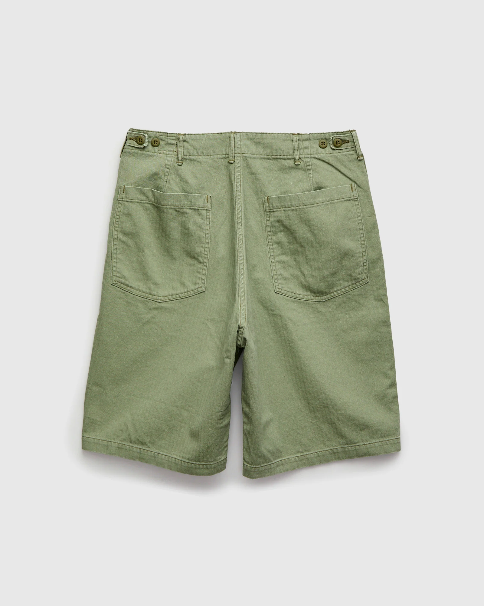 Herringbone Summer Fatigue Shorts in Green - Image 2