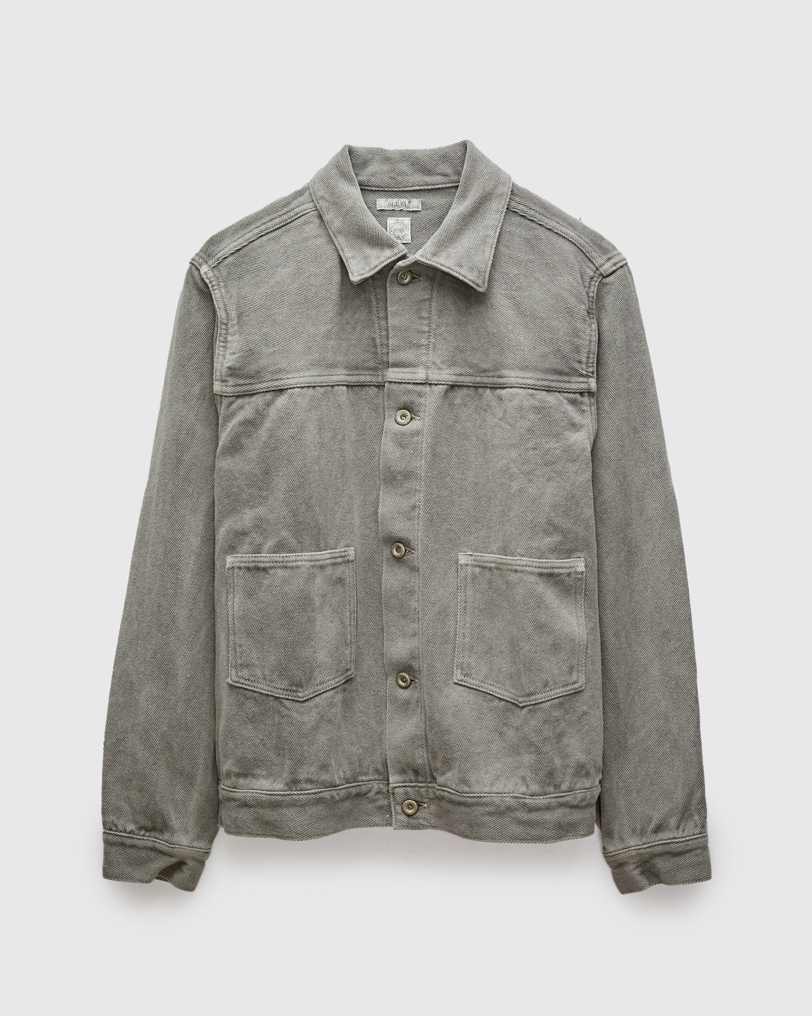 Herringbone Trucker Jacket in Sumi Ink