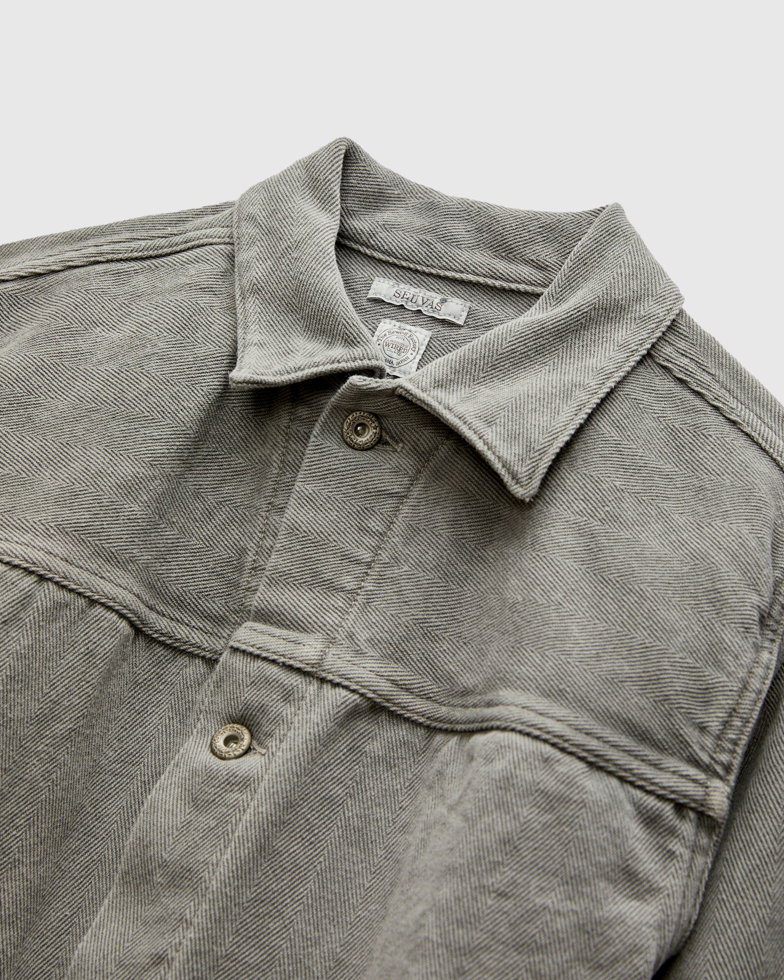 Herringbone Trucker Jacket in Sumi Ink - Image 4