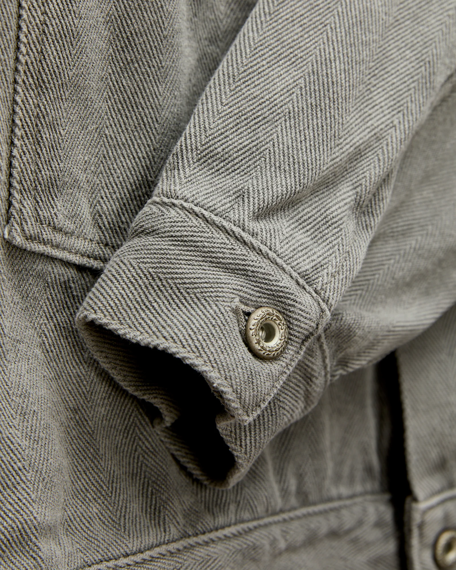 Herringbone Trucker Jacket in Sumi Ink - Image 6