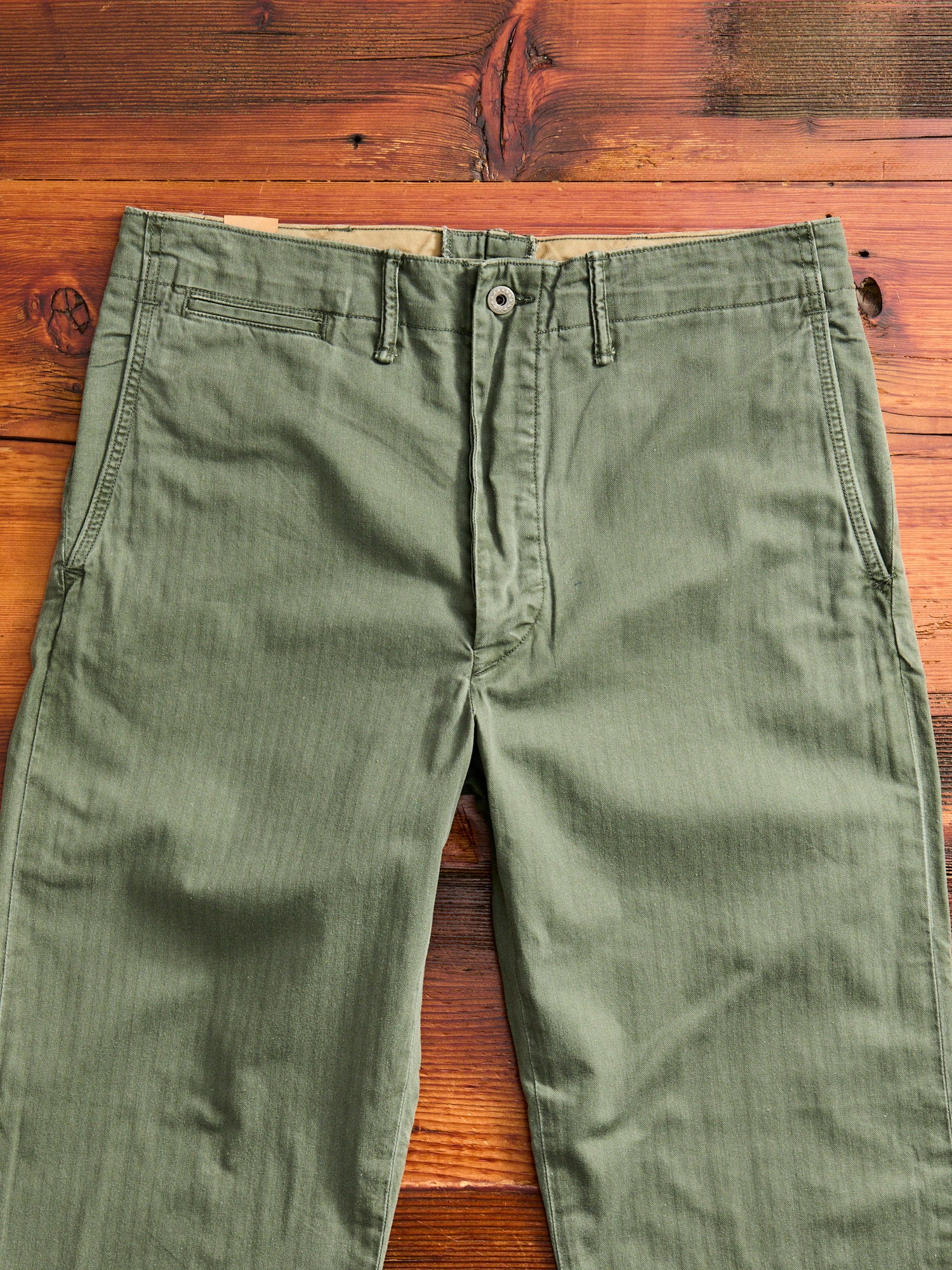 Herringbone Twill Field Pants in Washed Olive - Image 3