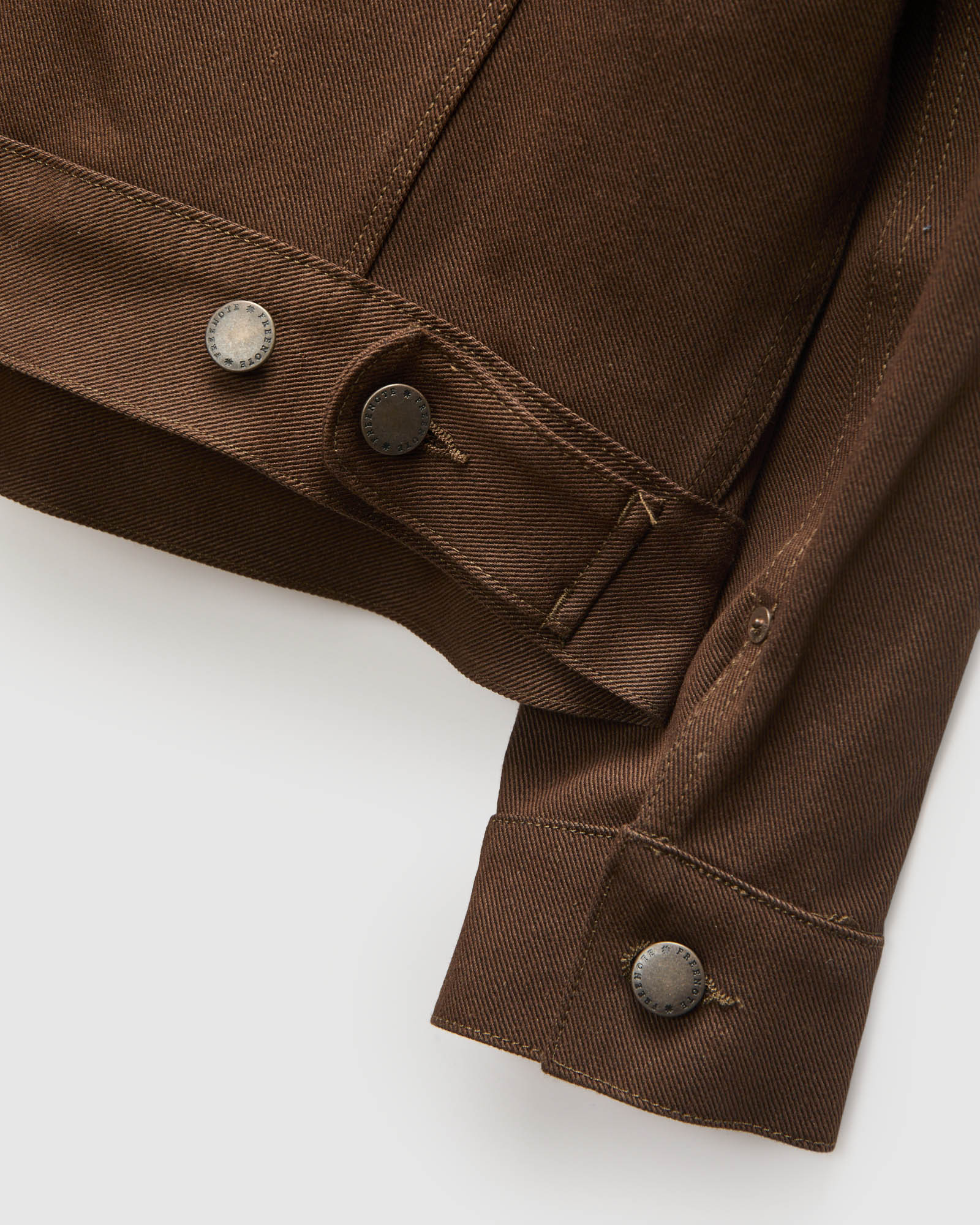High Low 15oz Selvedge Denim Jacket in Dark Brown - Image 10