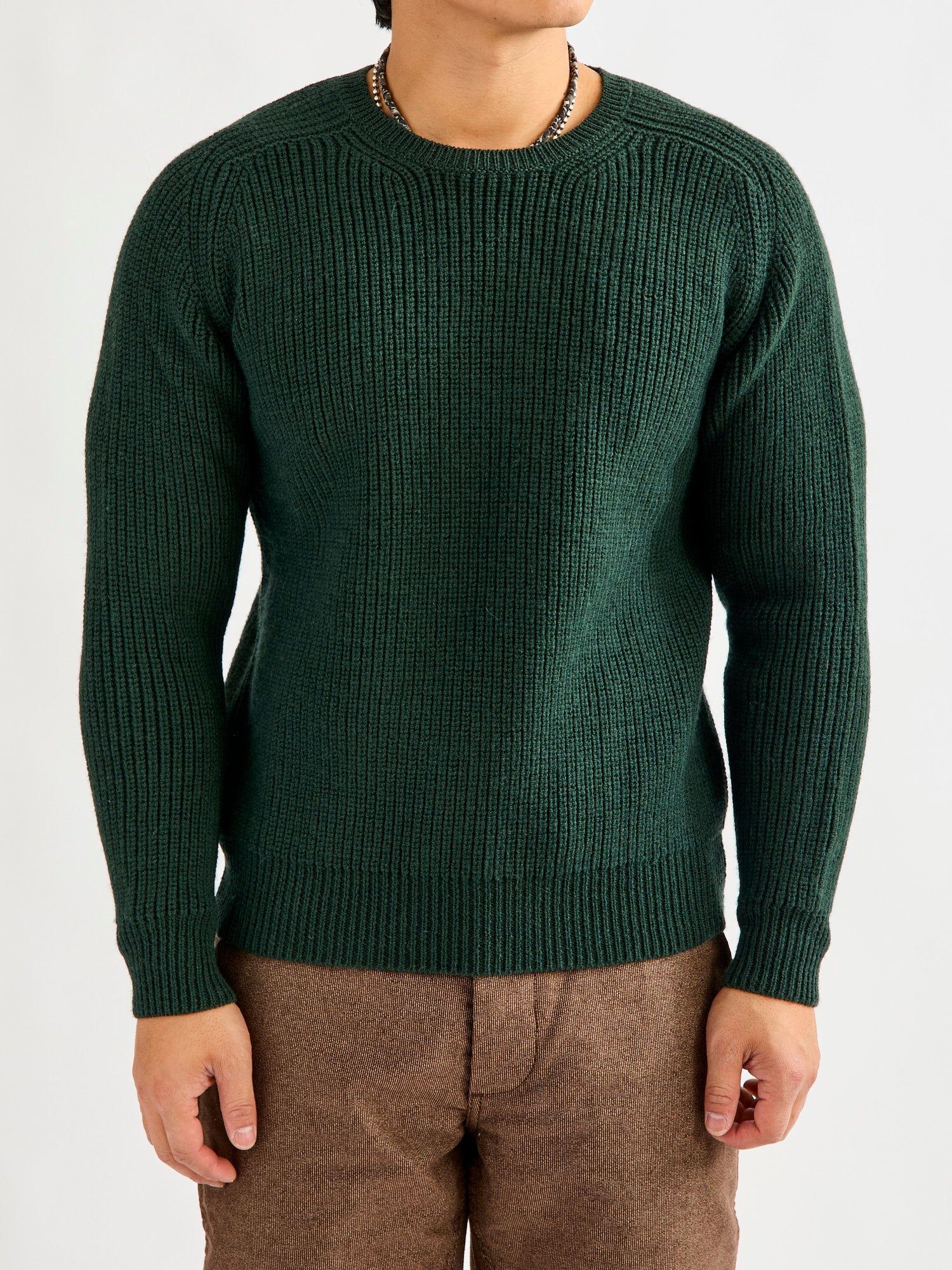 Highland Shakerknit Sweater in Evergreen - Image 2