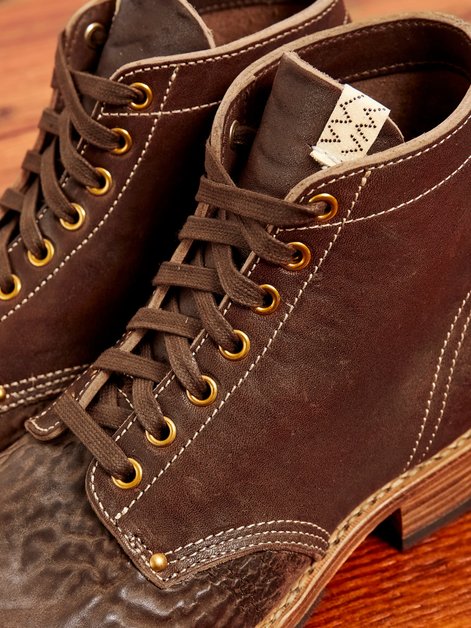 Horsehide Brigadier Boots-Folk in Dark Brown - Image 8