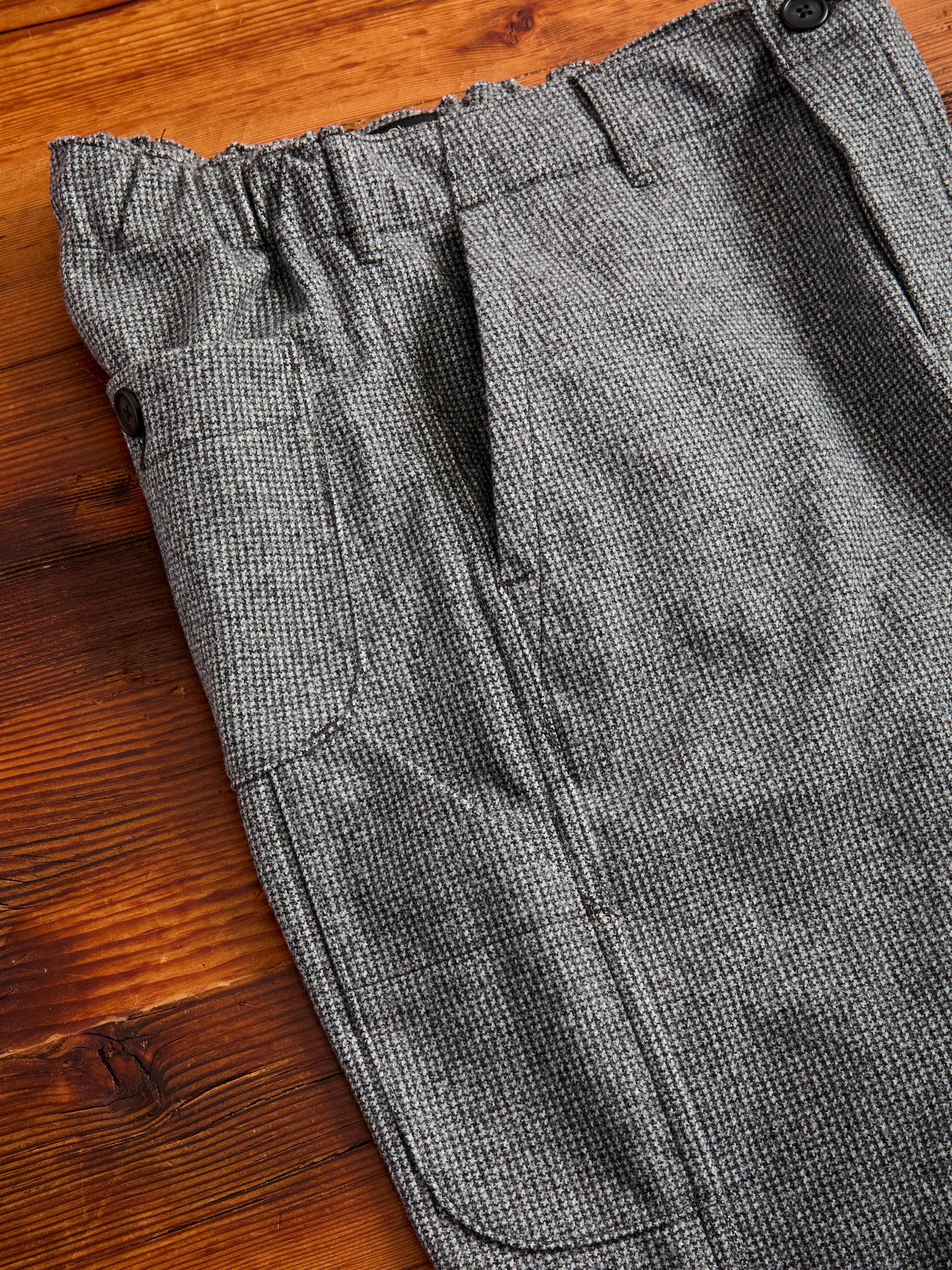 French Work Pants in Grey Houndstooth - Image 6