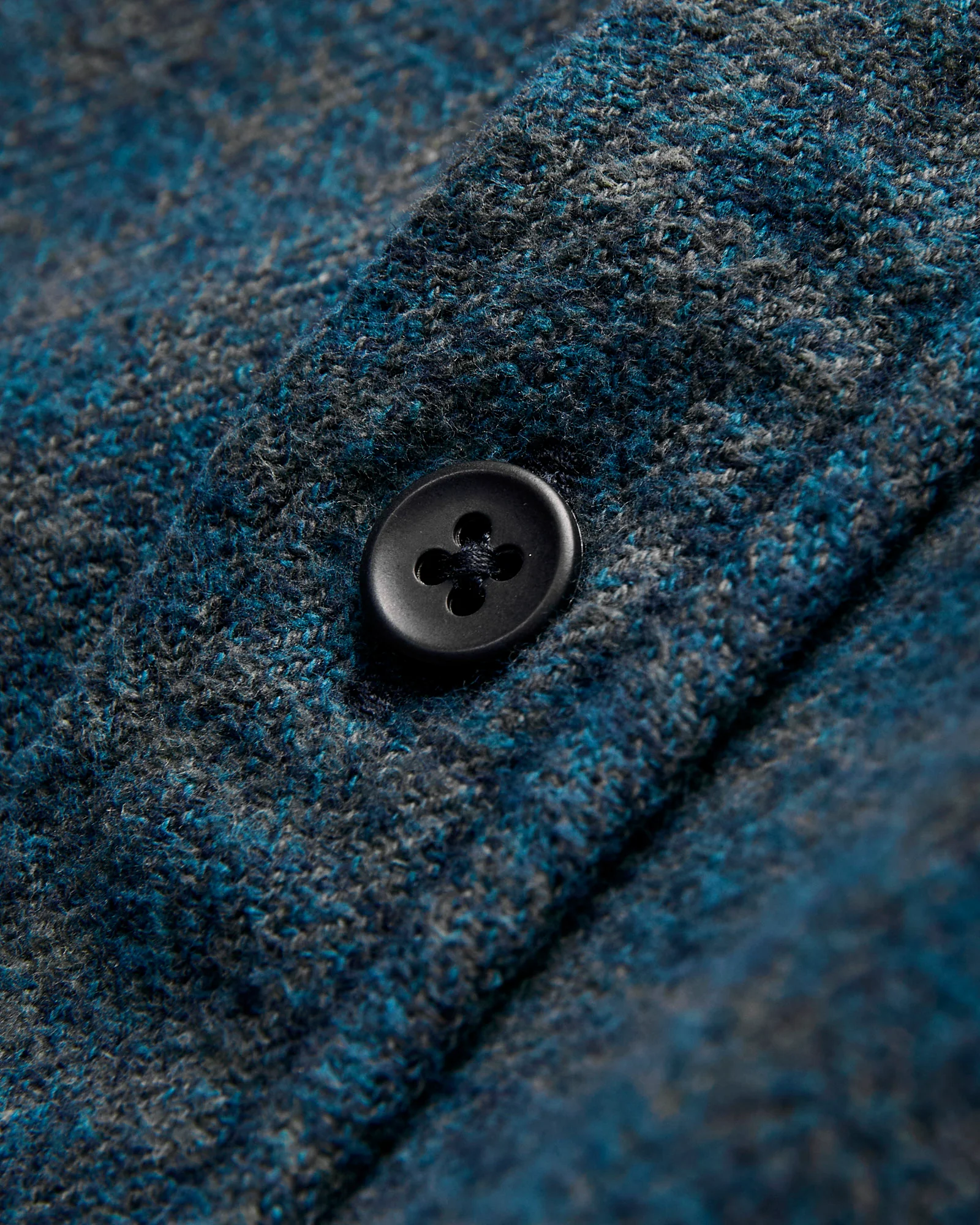 Indigo Overdye Cotton Tweed Shirt in Green Check - Image 8