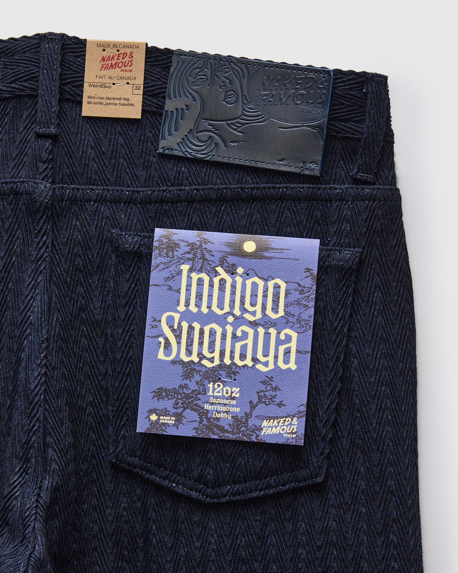 "Indigo Sugiaya" 12oz Herringbone Dobby Twill - Weird Guy Fit - Image 3