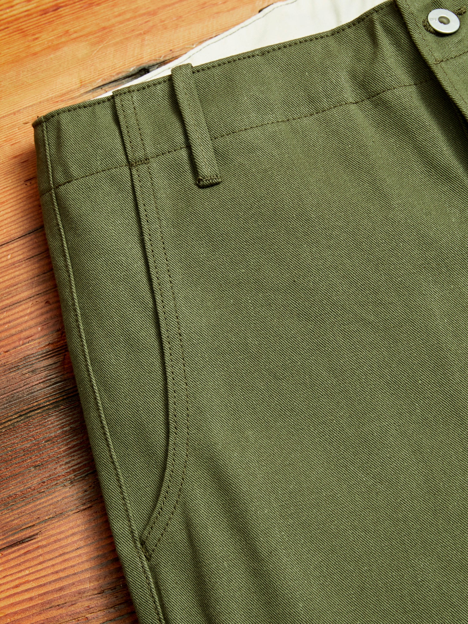 "Infantry Pant" in Green Selvedge Twill - Image 5