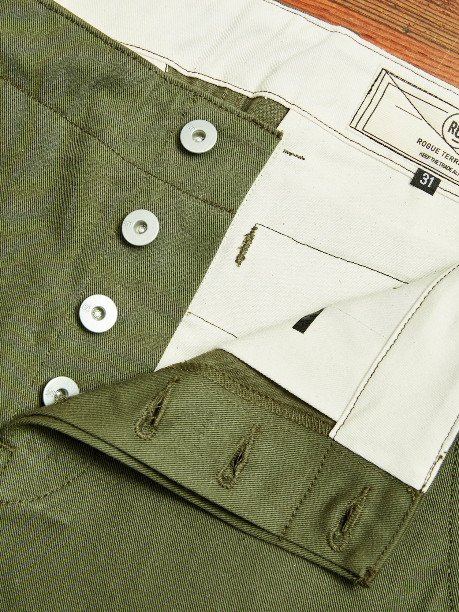 "Infantry Pant" in Green Selvedge Twill - Image 7