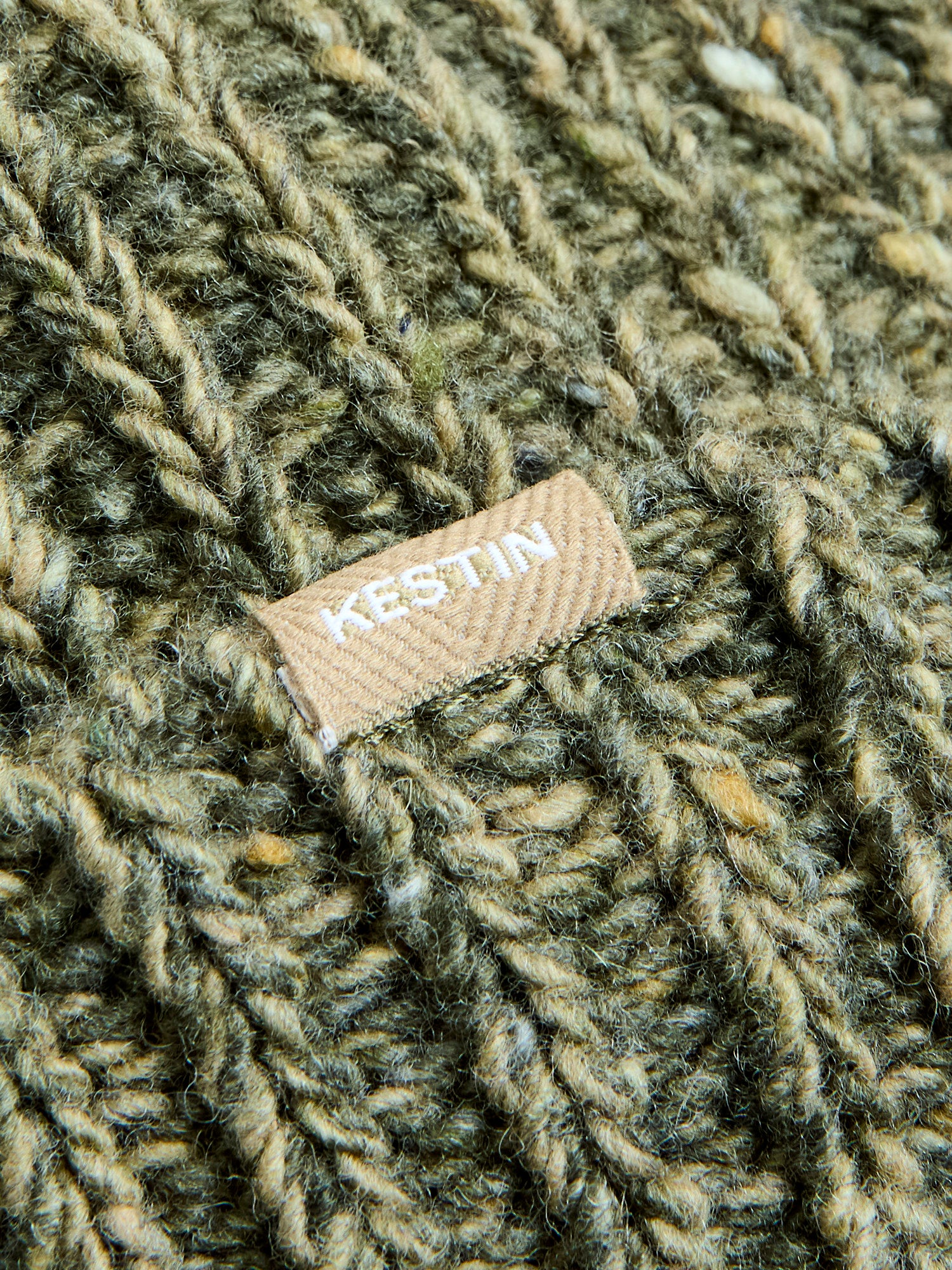 Isla Beanie in Olive Marl - Image 2