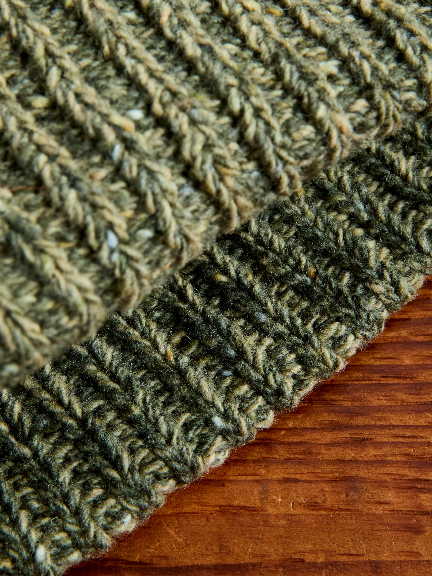 Isla Beanie in Olive Marl - Image 3