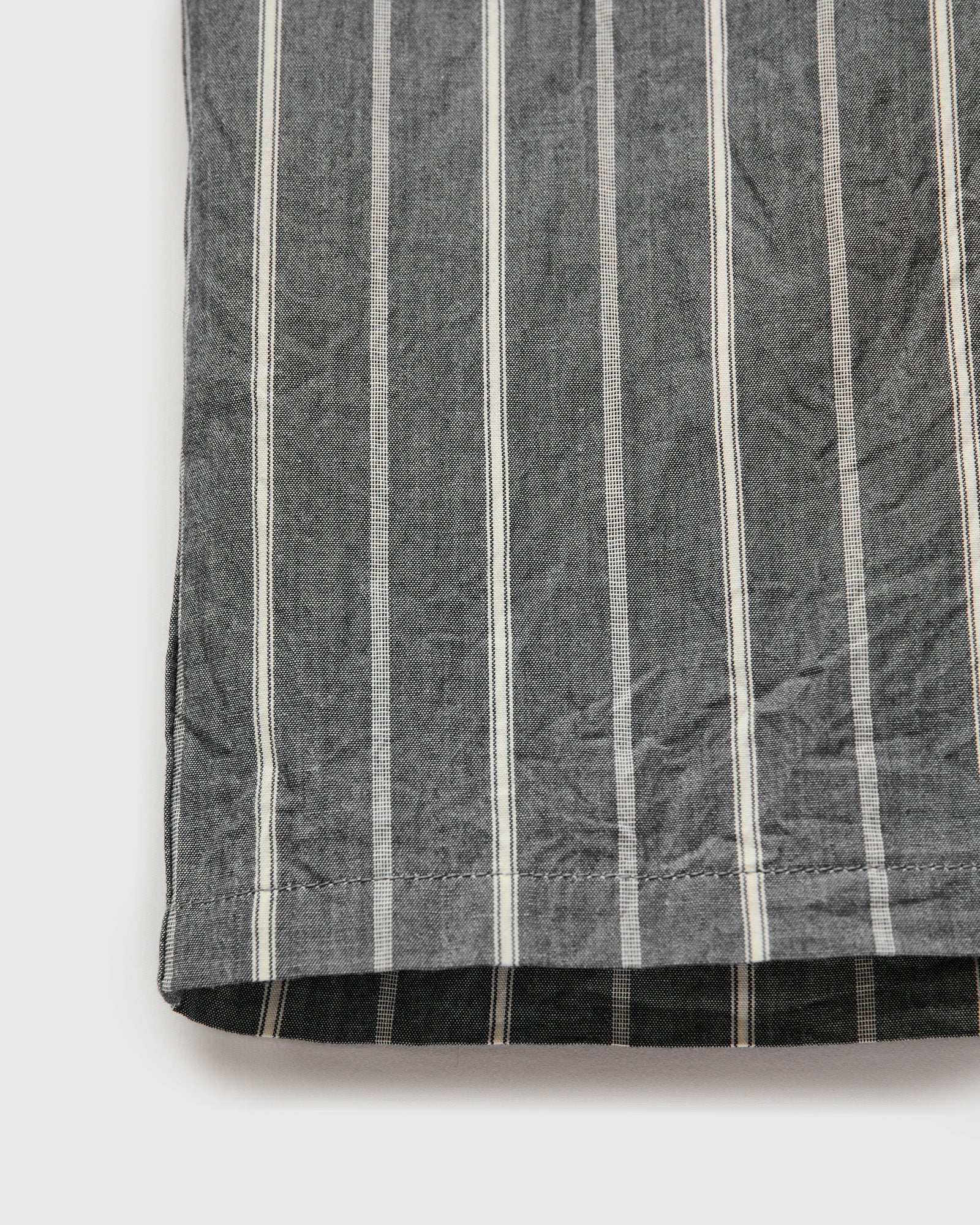 Italian Collar Shirt in Charcoal Stripe - Image 6