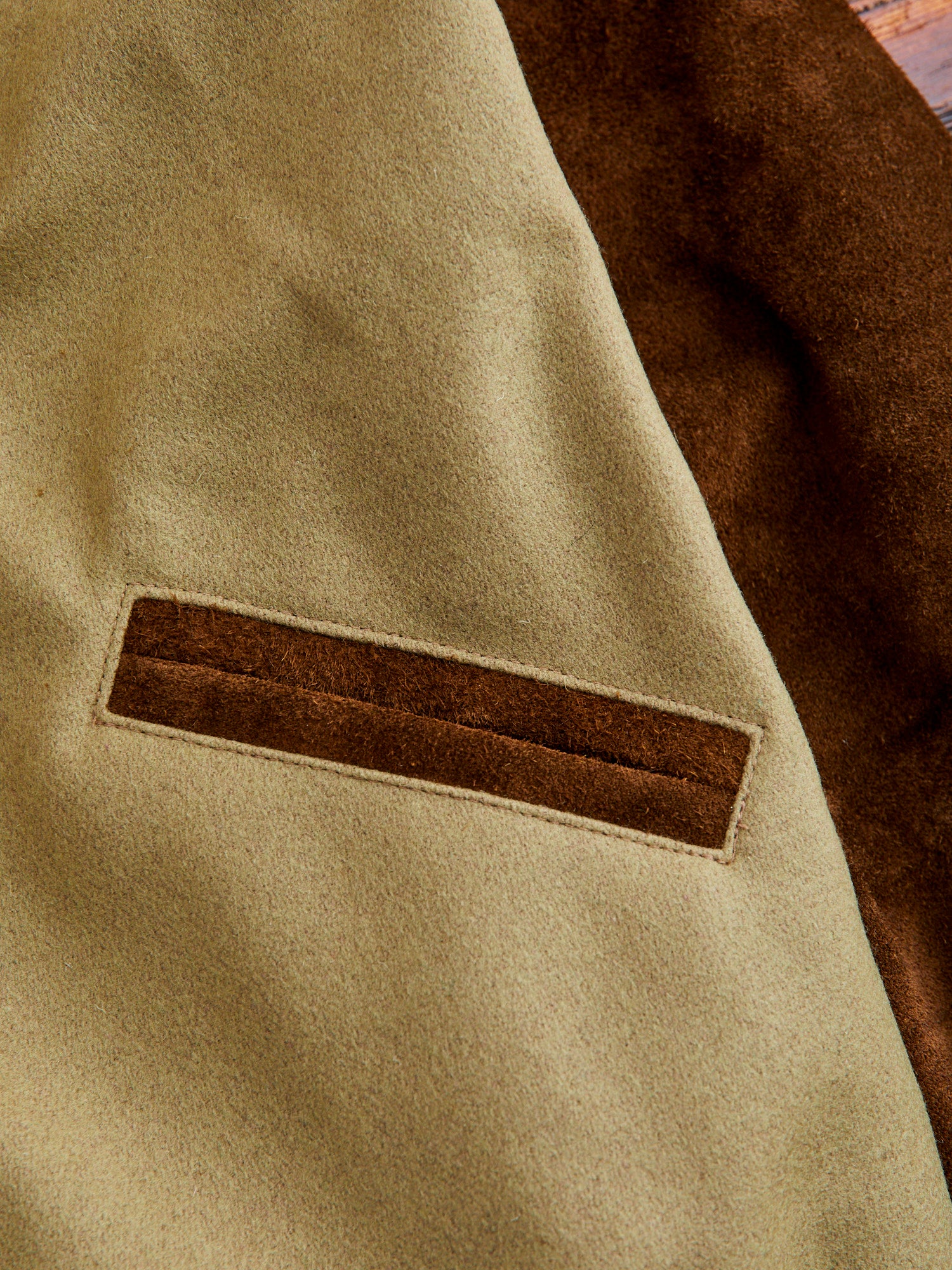 Ivy Varsity Jacket in Camel Roughout - Image 5