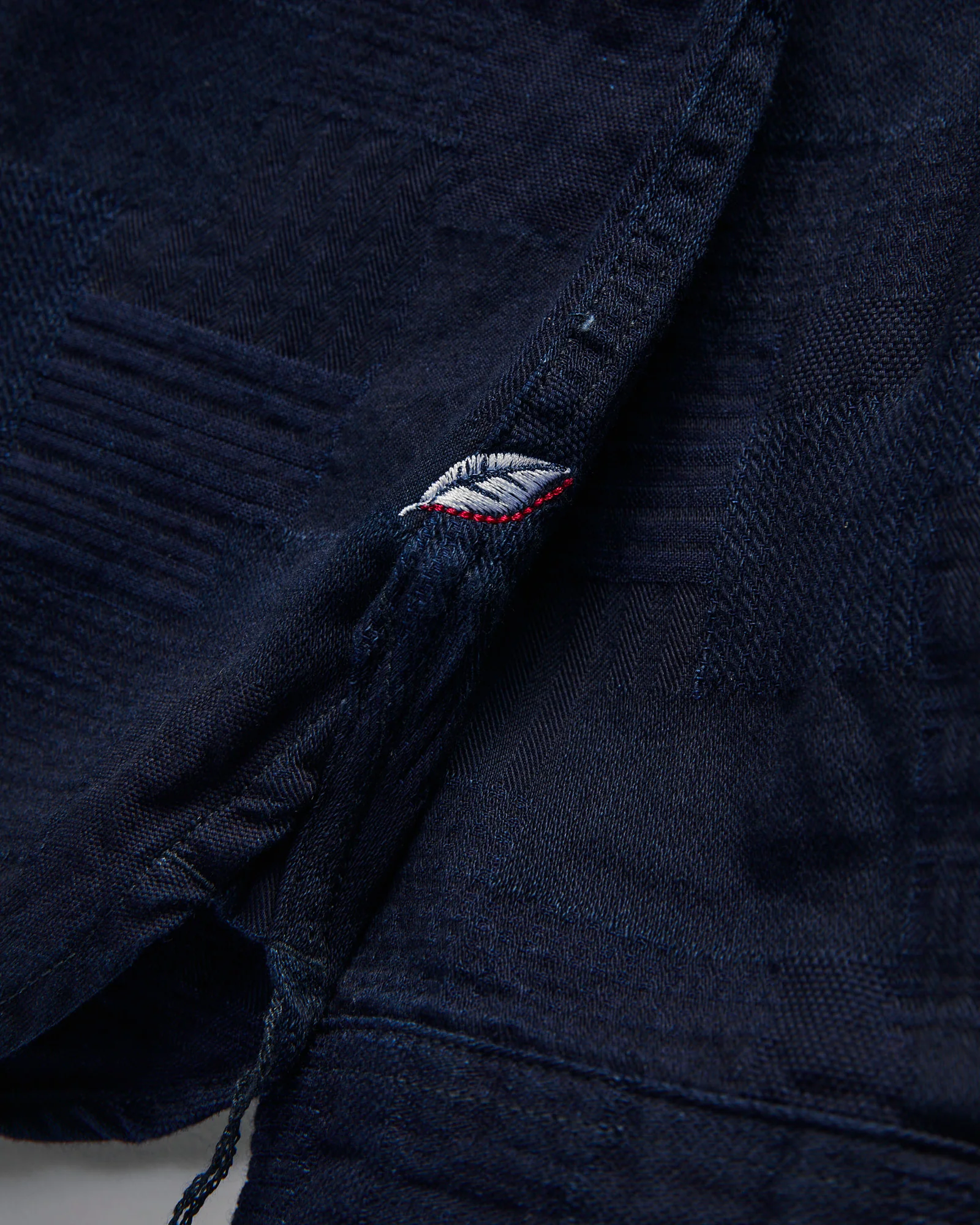 Jacquard Boro Patchwork Button Up Shirt in Double Indigo - Image 8