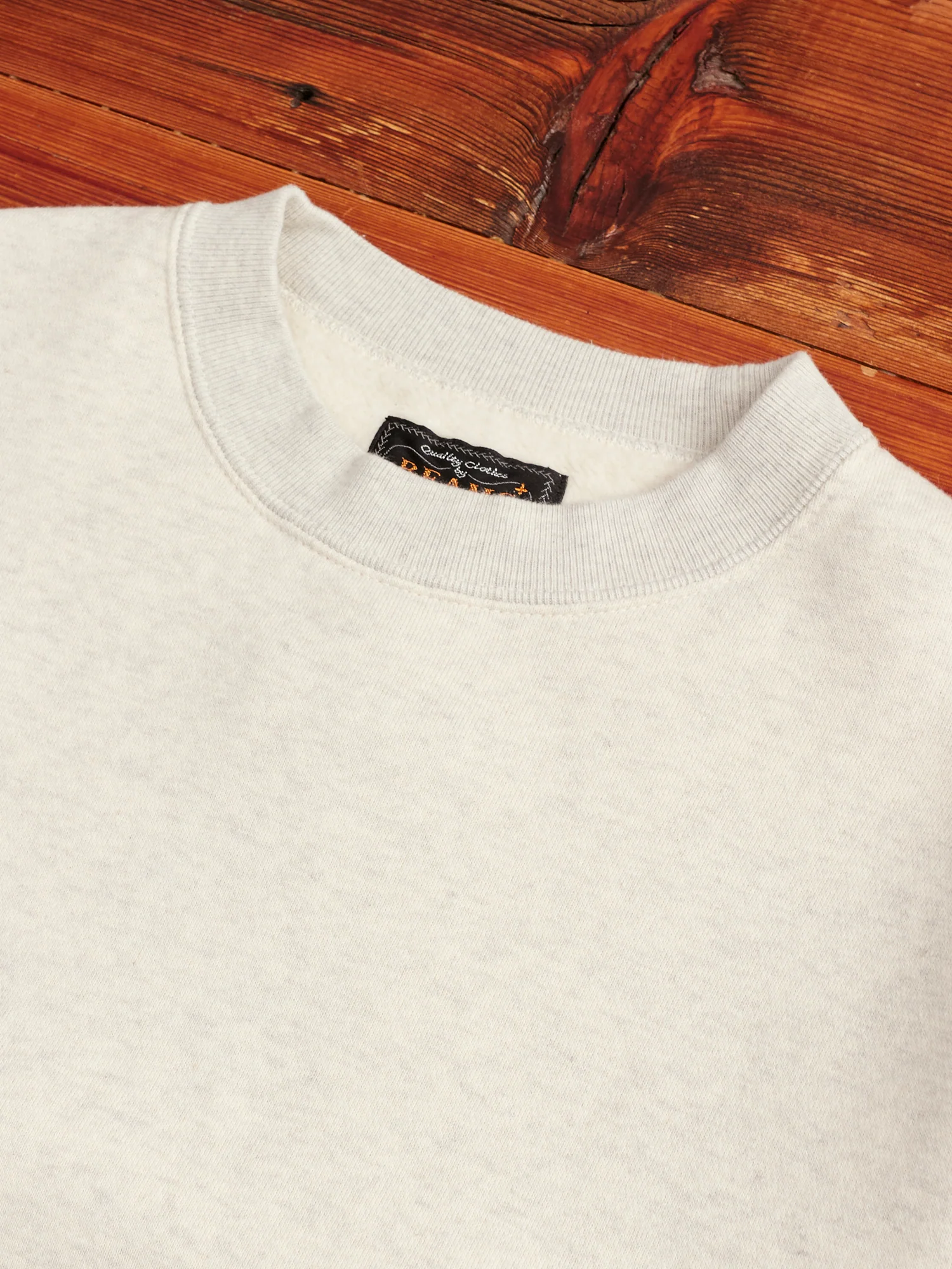 Japan-Made Fleece Crewneck in Oatmeal - Image 3