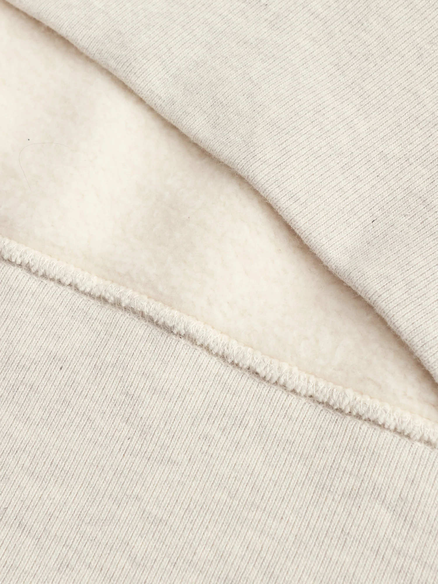 Japan-Made Fleece Crewneck in Oatmeal - Image 5