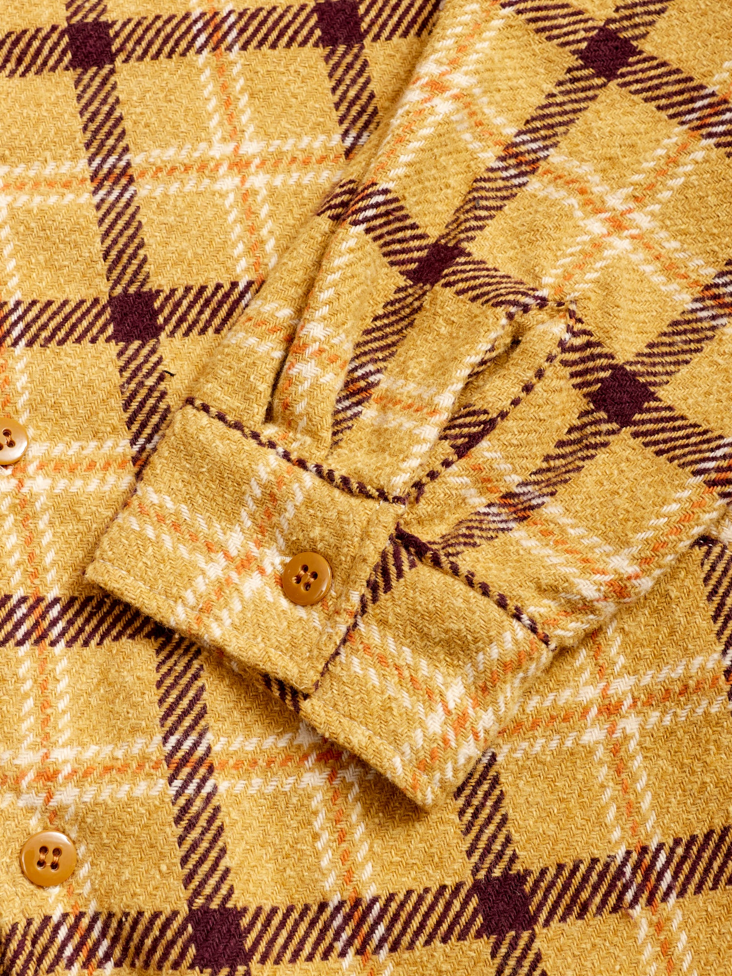 Jazz Check Wide Flannel Shirt in Yellow - Image 6