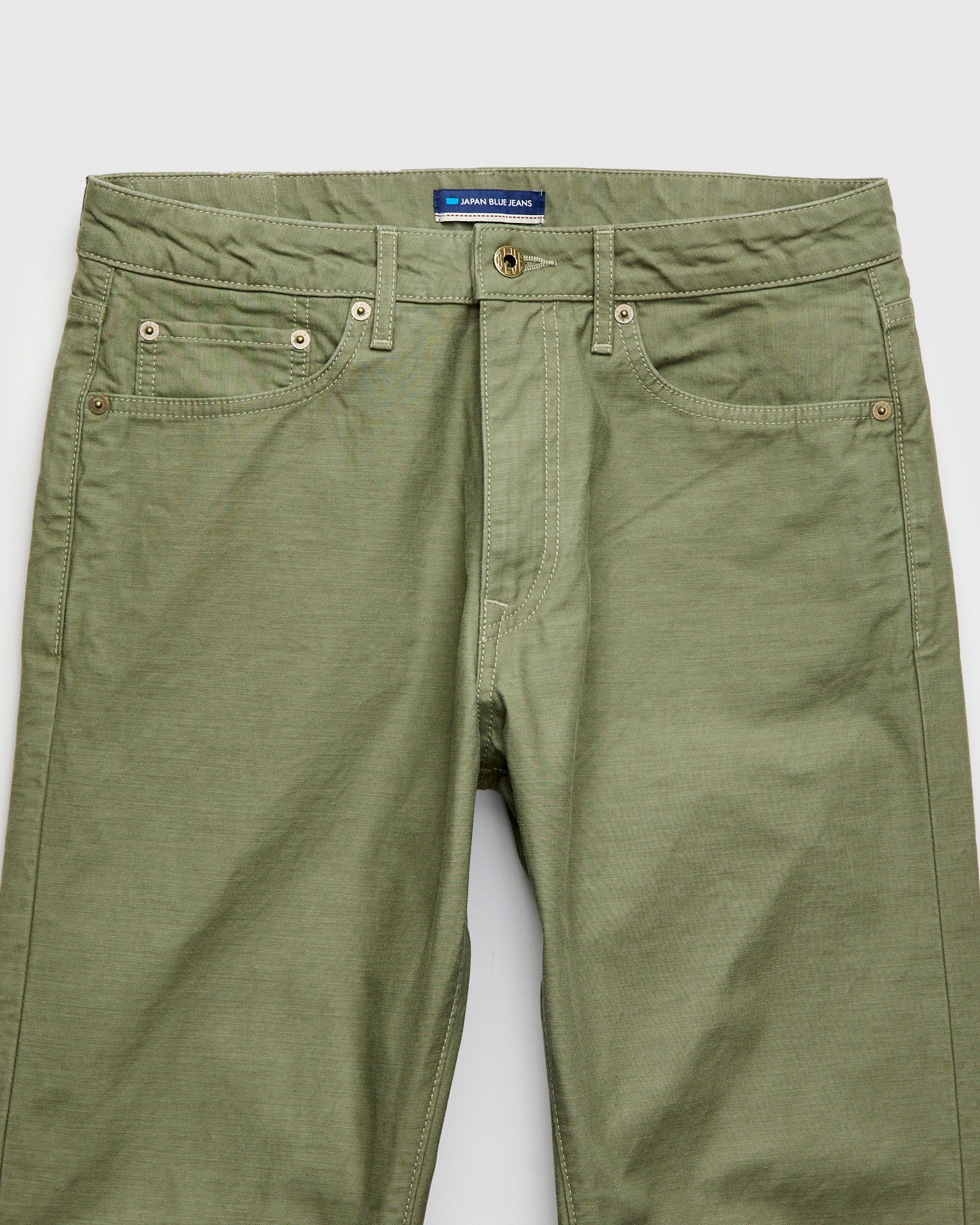 JBPT1410 Olive Satin Five Pocket Pant - Classic Straight Fit - Image 3