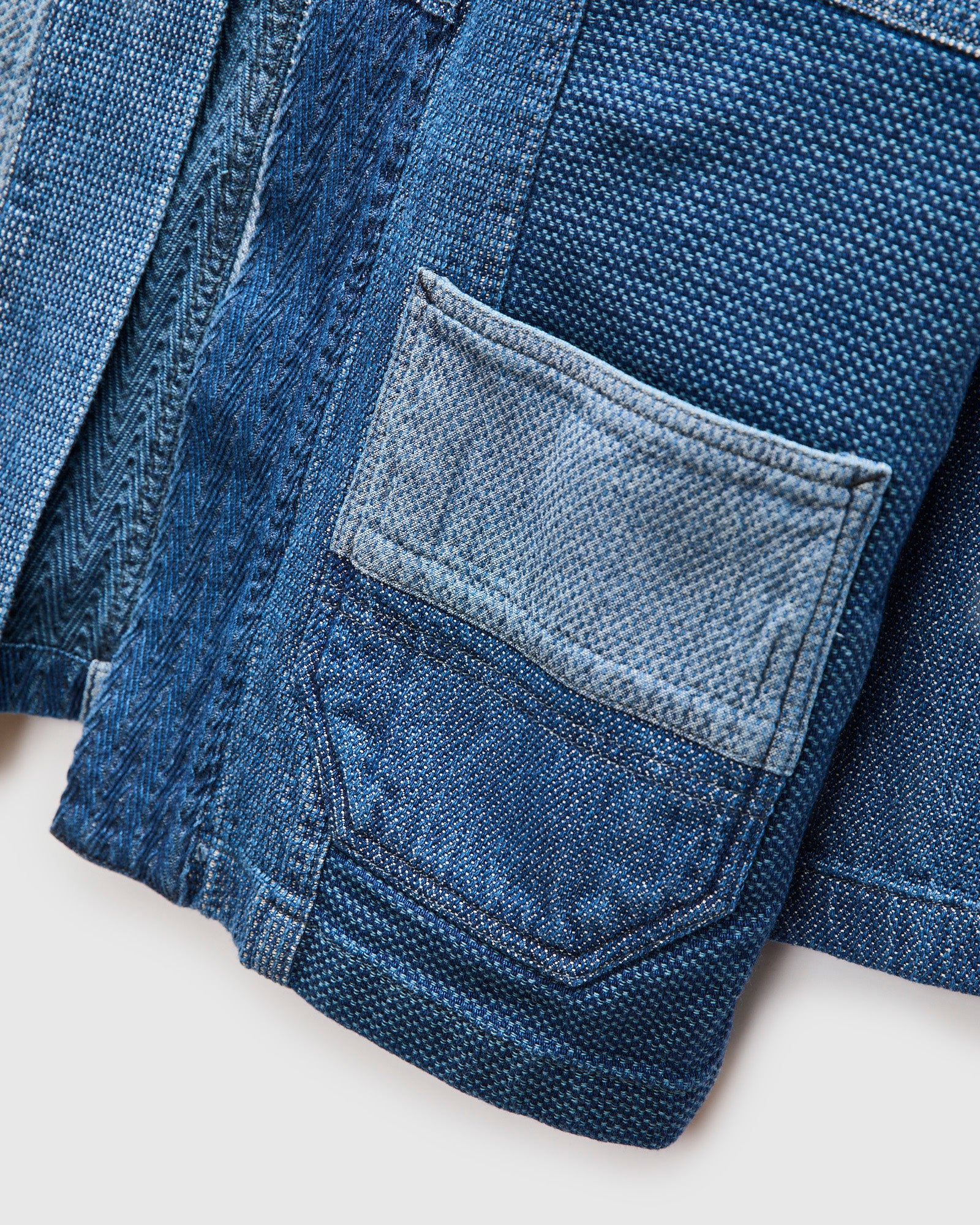 Patchwork Haori Jacket in Indigo 3-Year Wash - Image 6