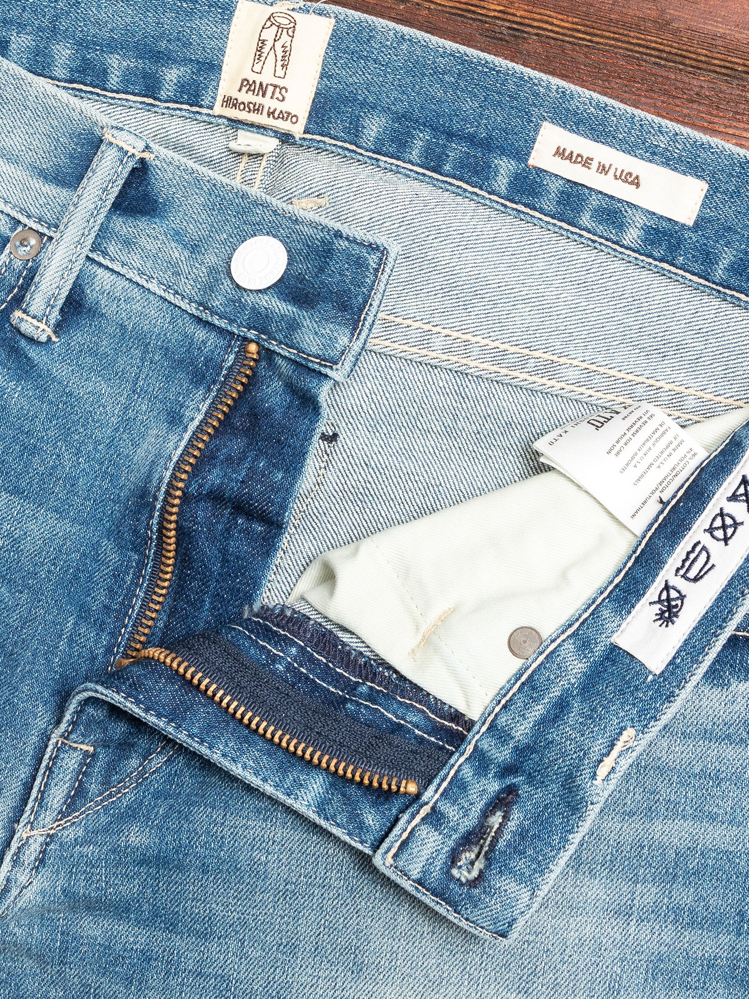 "Julian" 14oz Washed Indigo Stretch Selvedge Denim - Pen Slim - Image 6