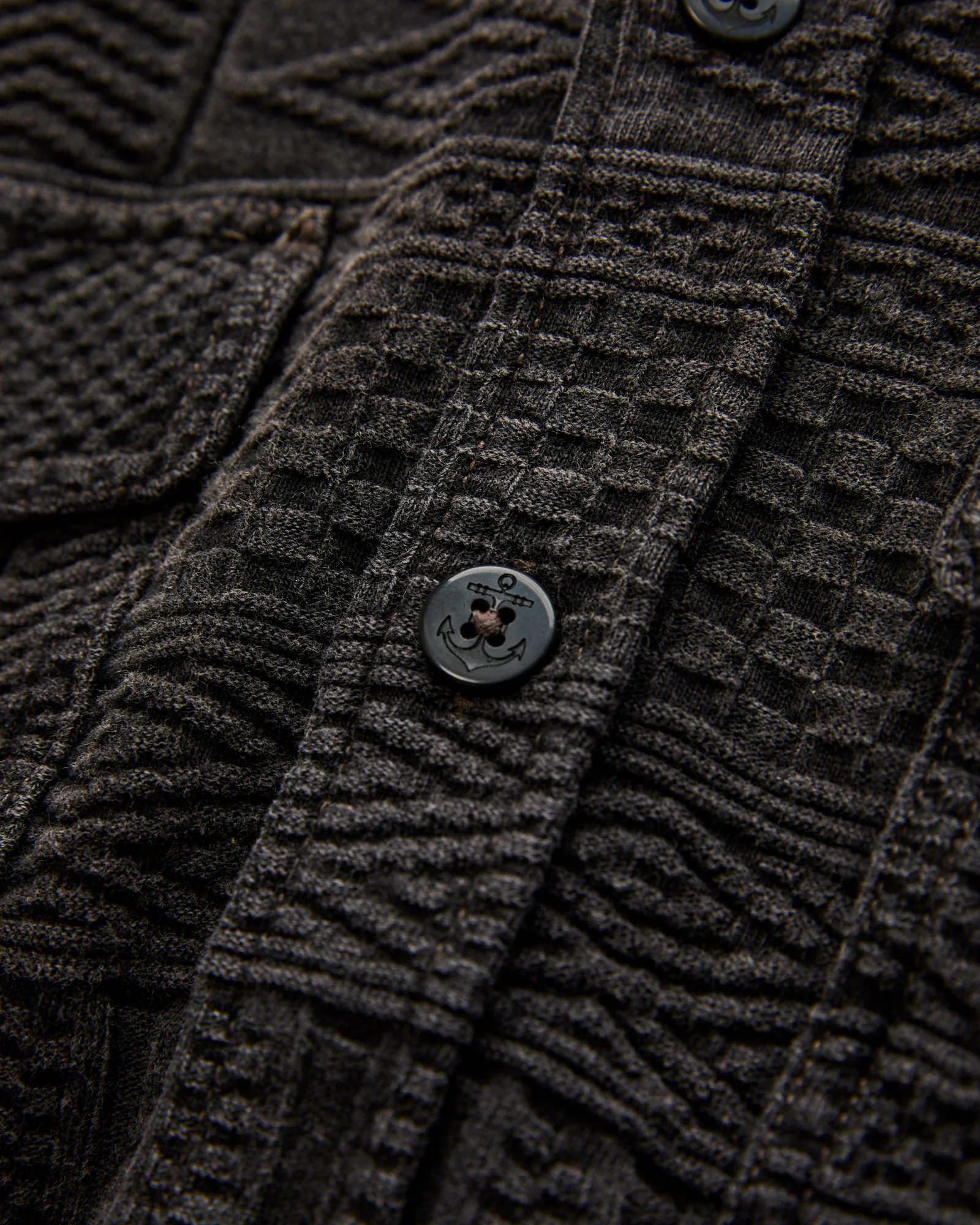 Julius Jacquard Workshirt in Black Indigo - Image 4