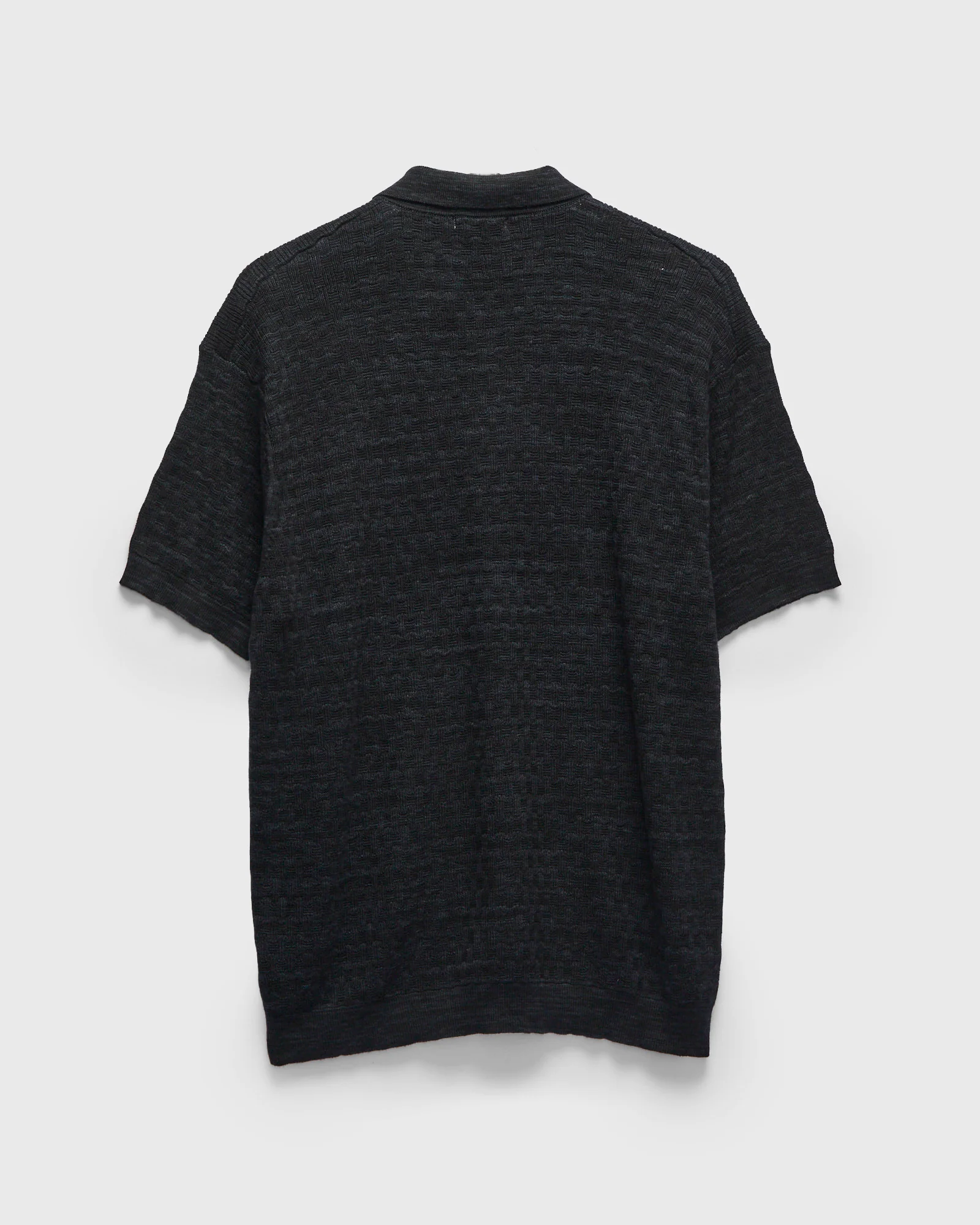 Boxweave Knit Polo in Vintage Black - Image 3