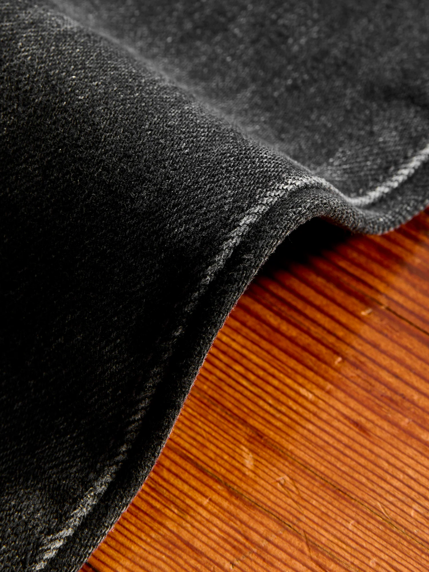 "Krist" 14oz Washed Black Stretch Selvedge Denim - Hammer Straight - Image 8