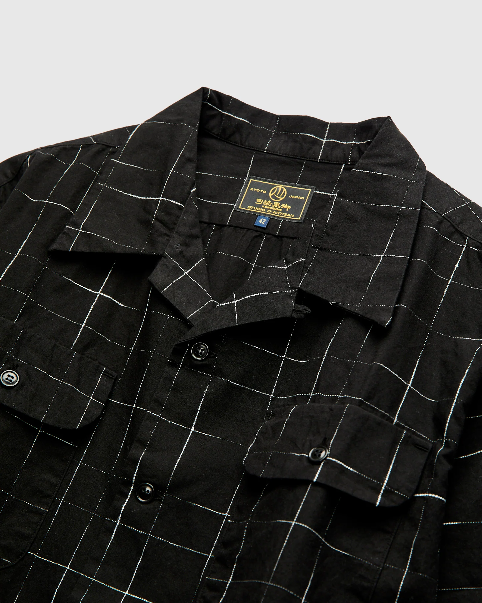 "Kyoto Kasuri" Vacation Shirt in Kurozome Black - Image 3