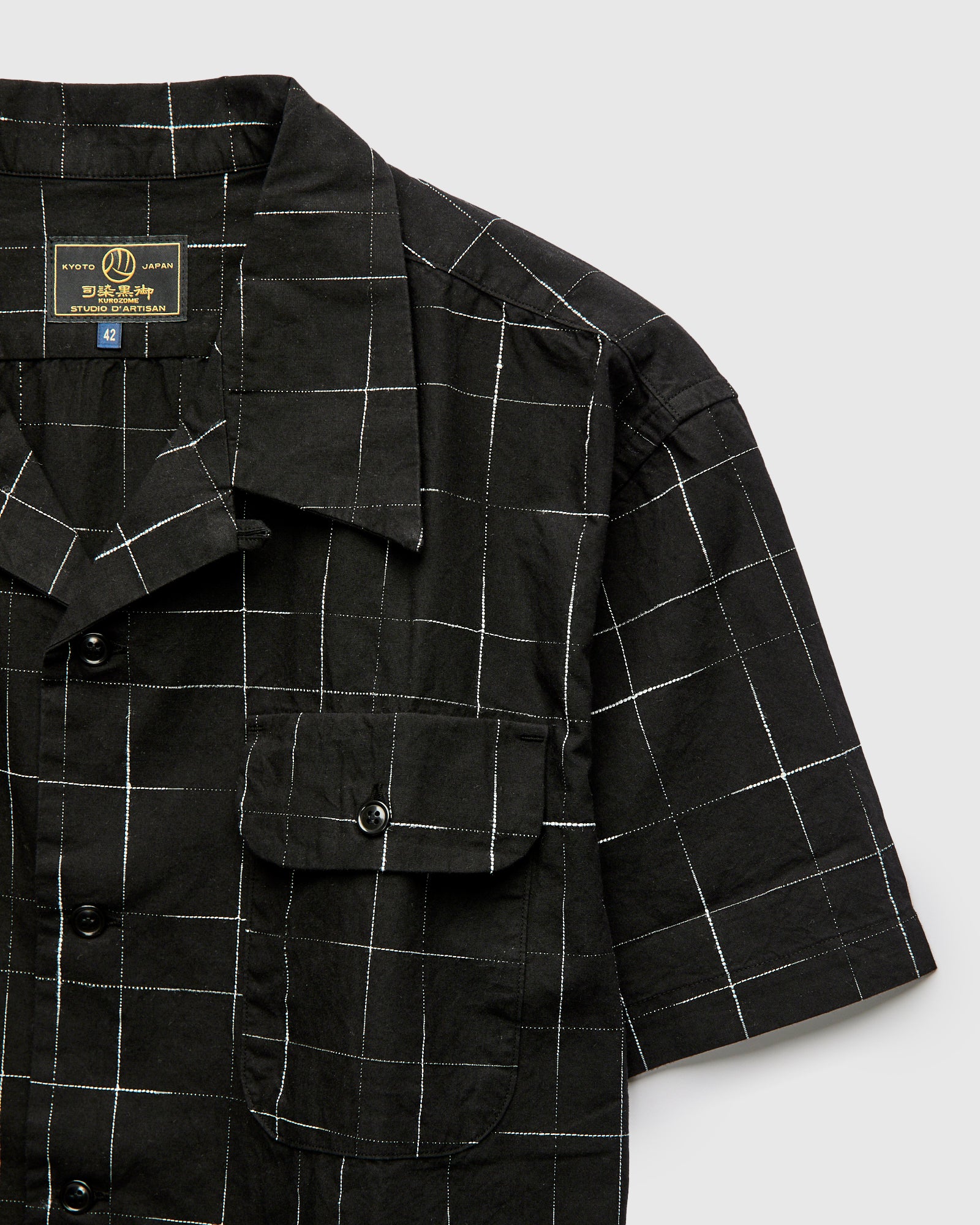 "Kyoto Kasuri" Vacation Shirt in Kurozome Black - Image 4