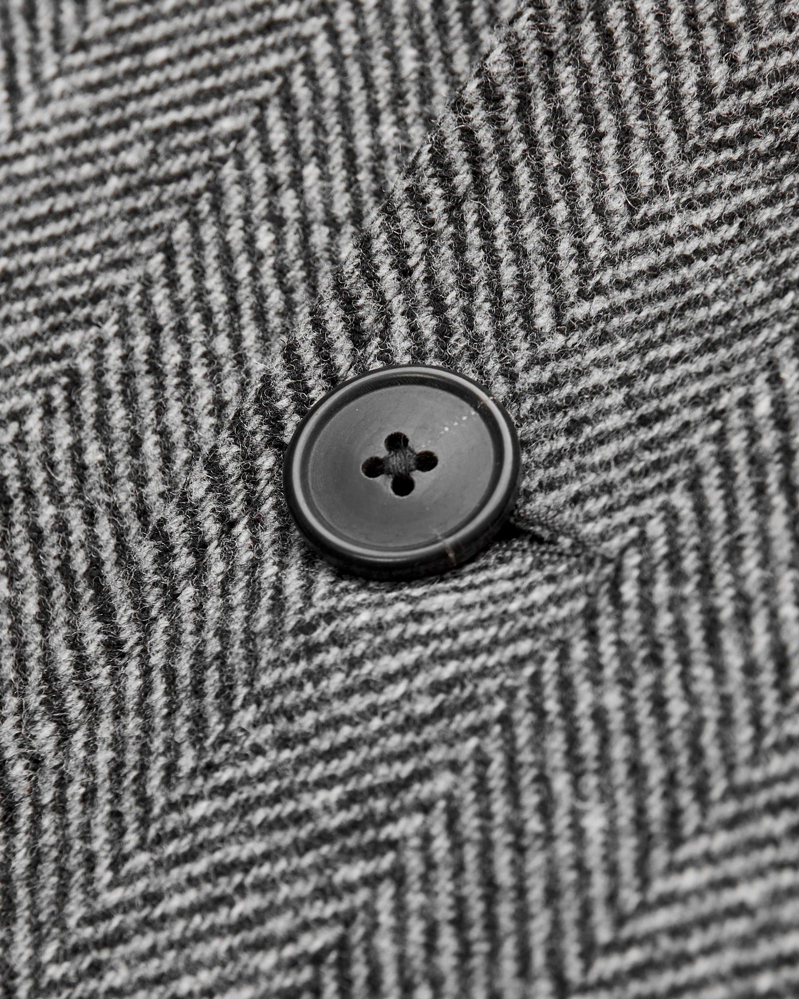 Labura Herringbone Wool Chore Coat in Grey - Image 6