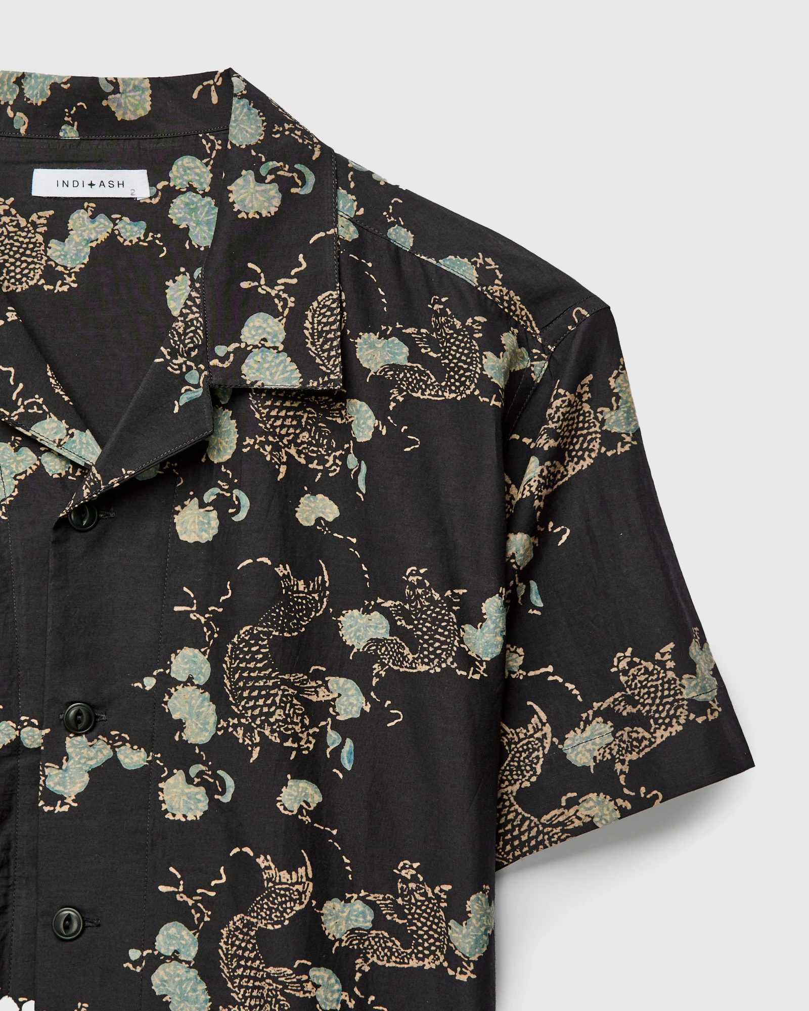 Koi Lake Camp Shirt in Iron Black Silk - Image 3