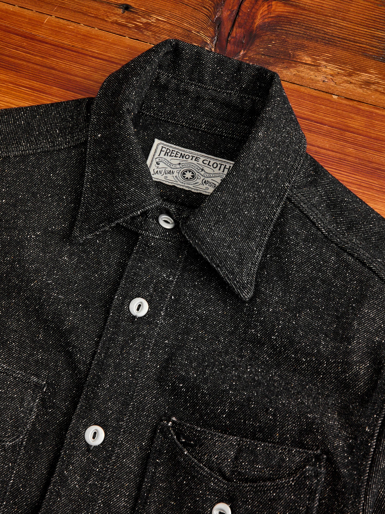 Lambert Work Shirt in Black Nep Denim - Image 3