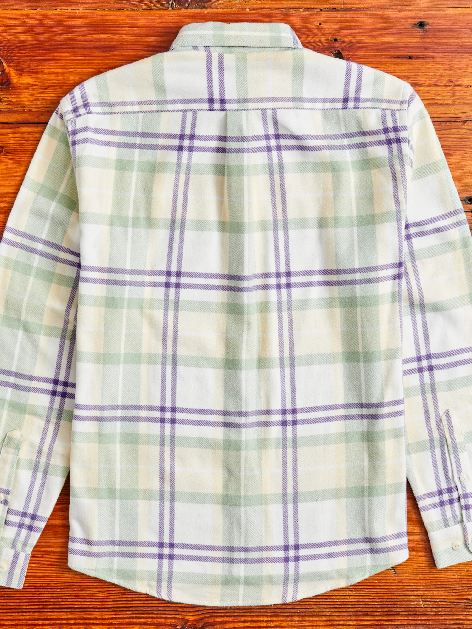 Lavanda Plaid Button-Up Shirt in Seamoss - Image 8