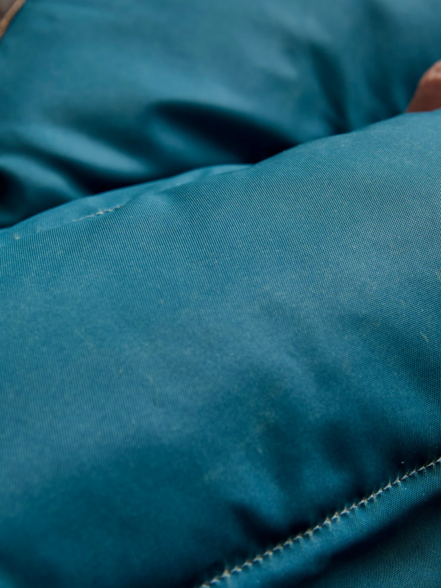 Leather Yoke Quilted Vest in Vintage Blue - Image 9