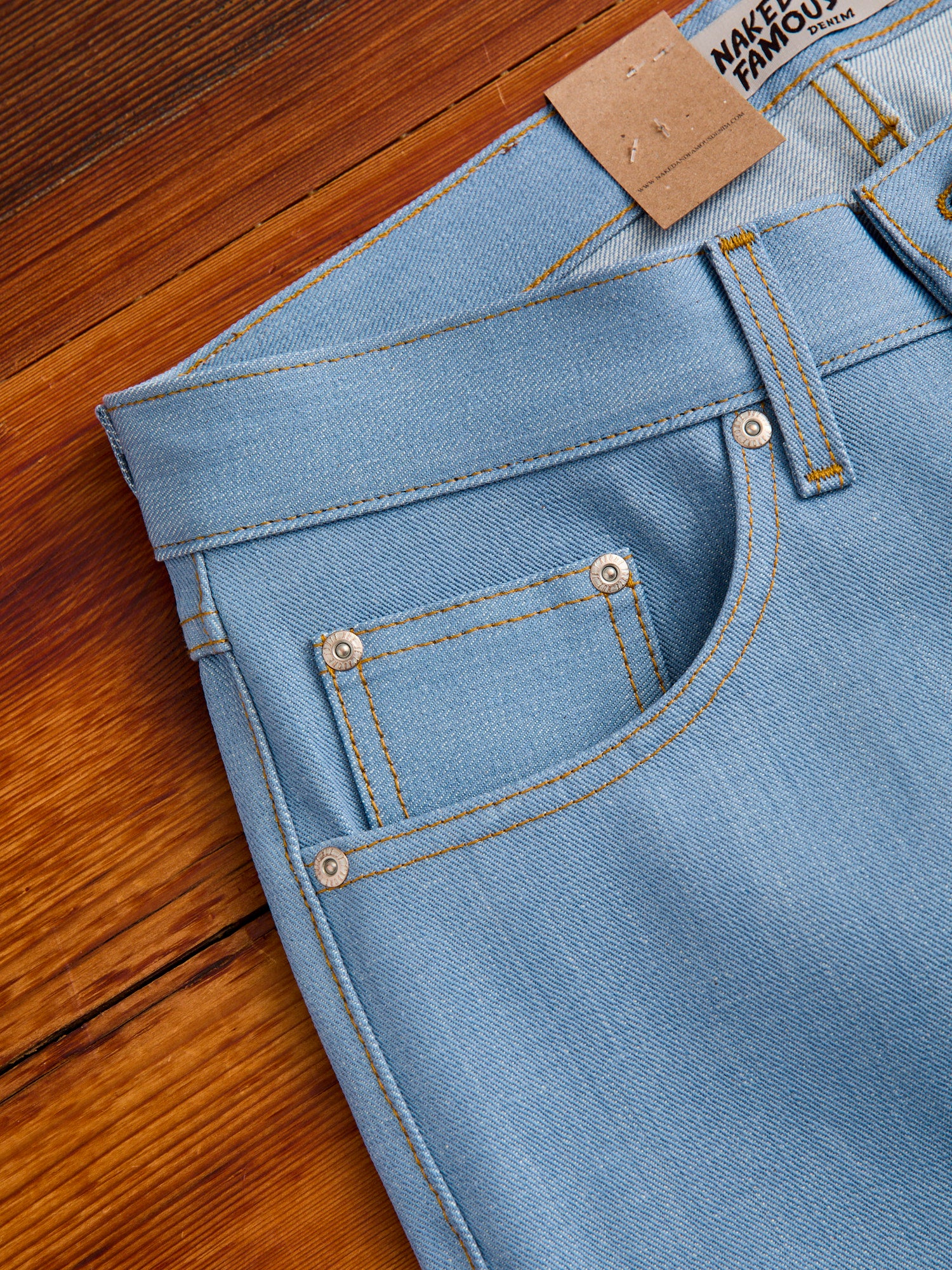 "Left Hand Twill Sky Blue" 13.75oz Selvedge Denim - True Guy Fit - Image 7