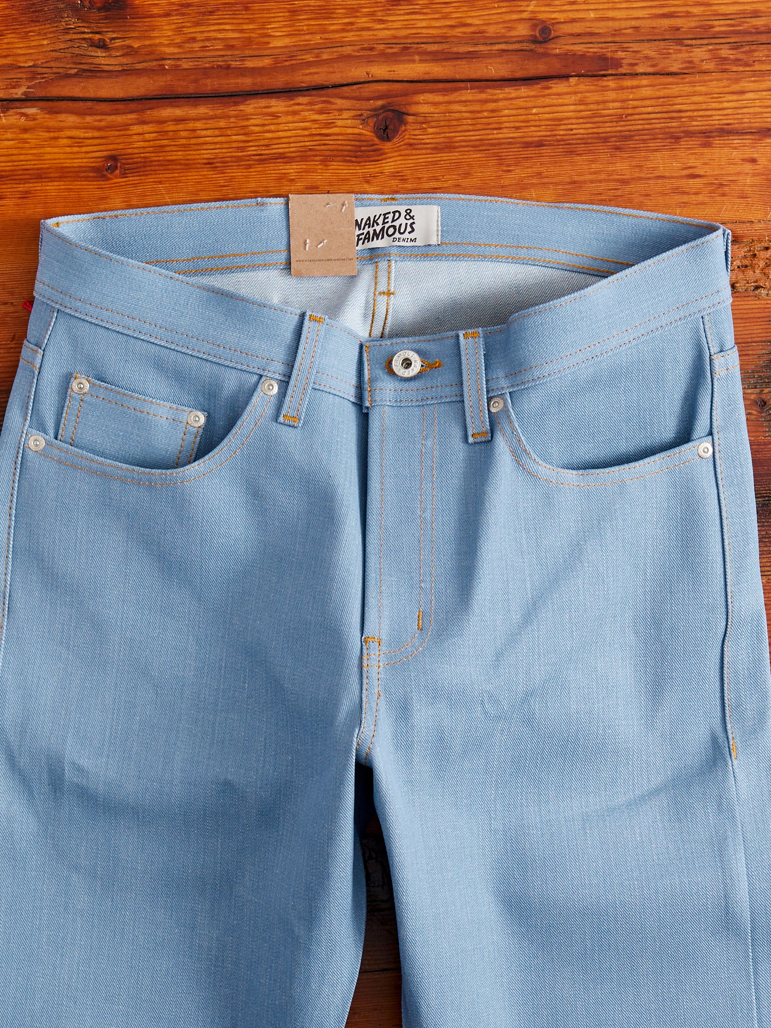 "Left Hand Twill Sky Blue" 13.75oz Selvedge Denim - Weird Guy Fit - Image 5