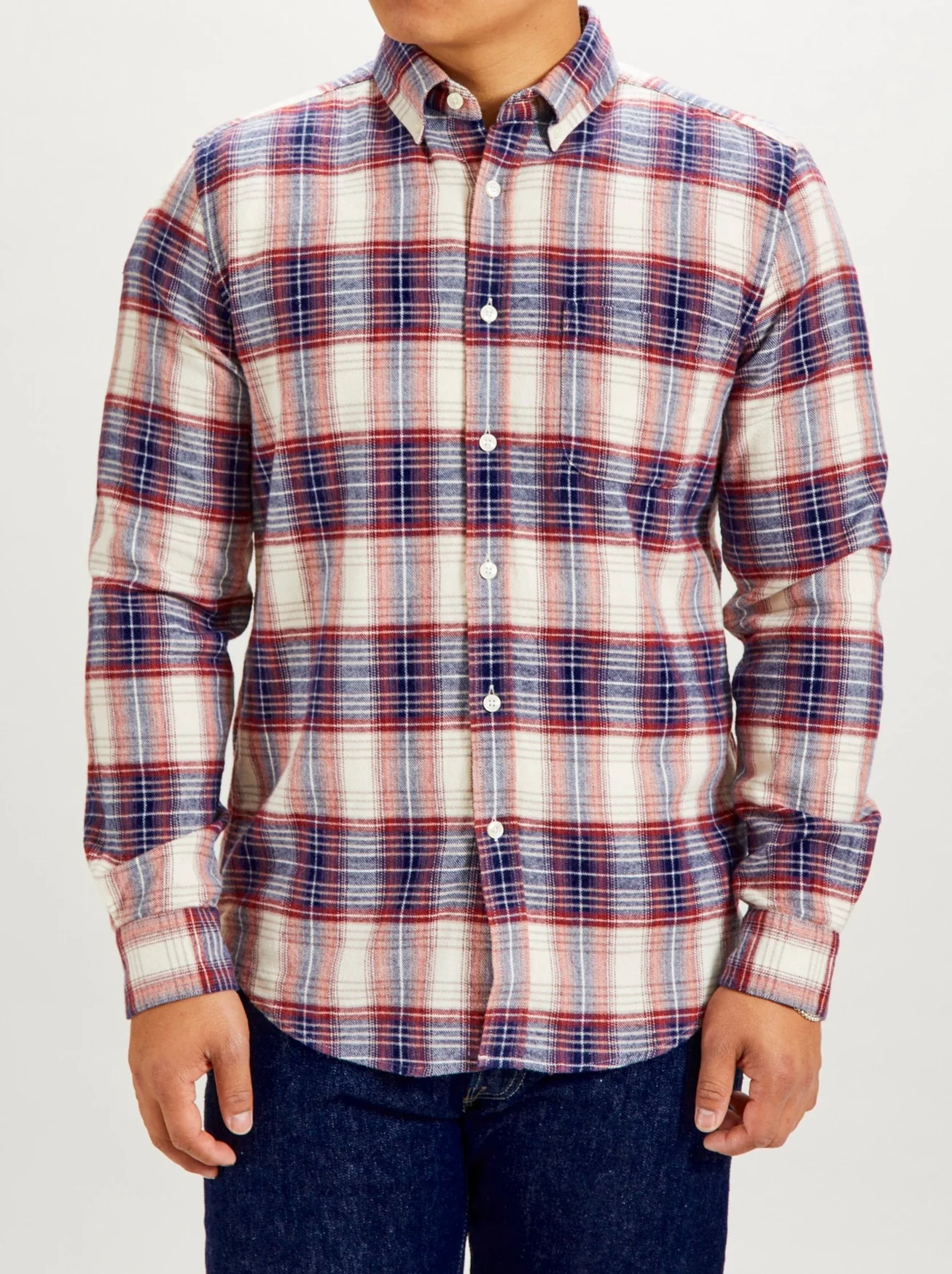 Liber Button-Up Shirt in Red White & Blue - Image 2