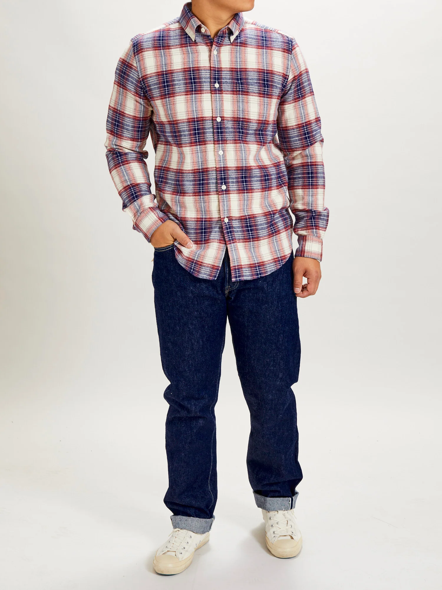 Liber Button-Up Shirt in Red White & Blue - Image 9