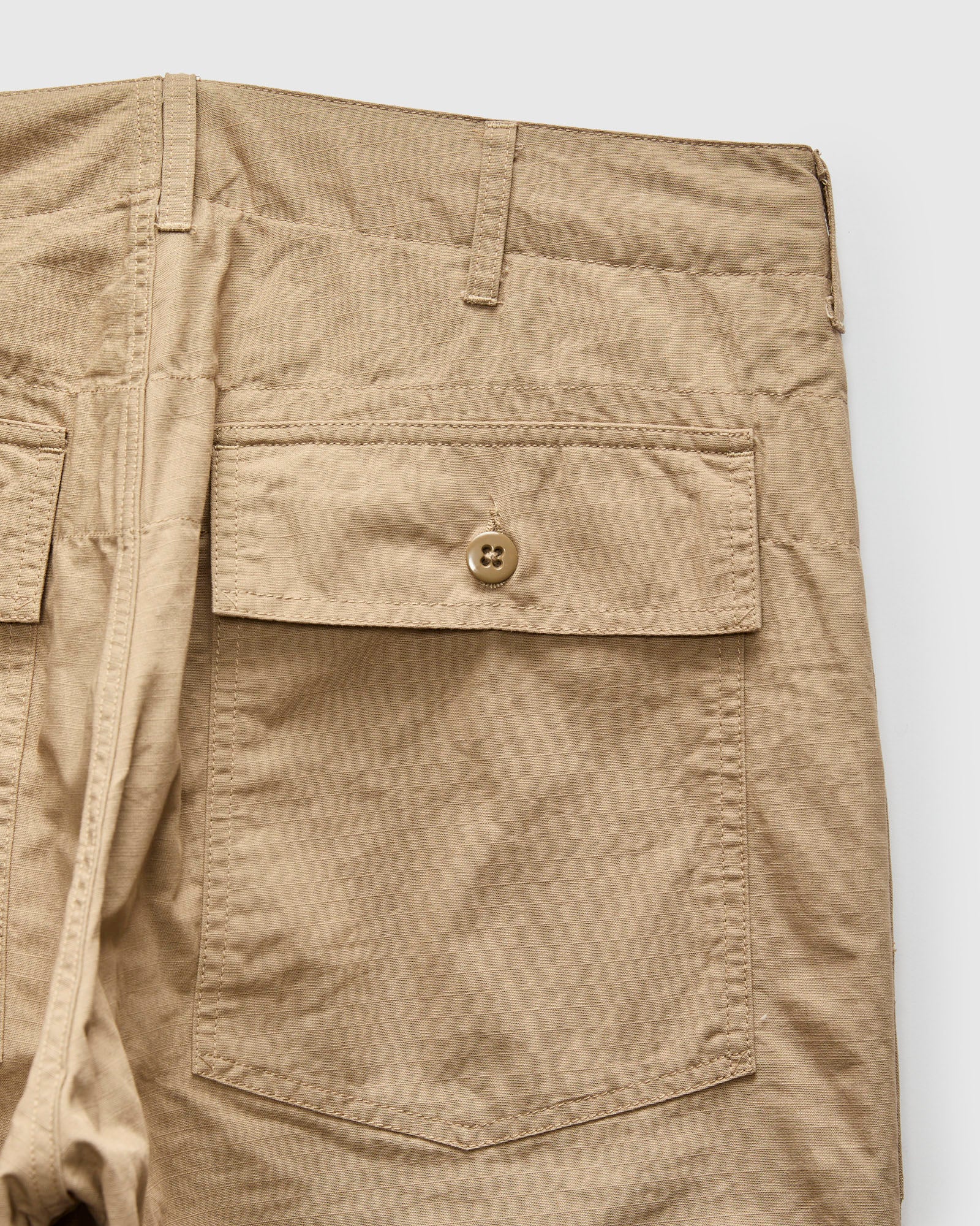 Light Fatigue Pants in Khaki Cotton Ripstop - Image 3