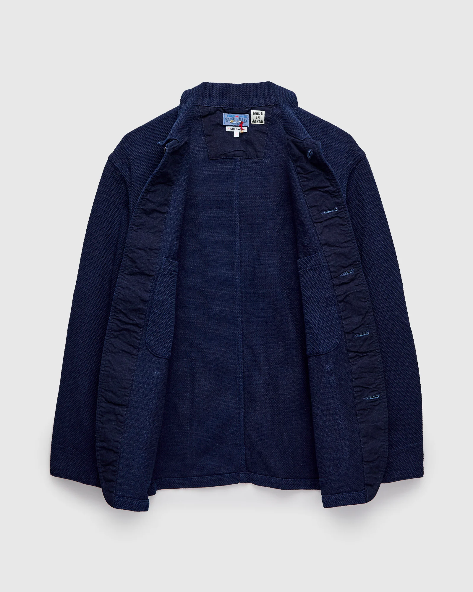 Light Sashiko Coverall Jacket in Pure Indigo - Image 3