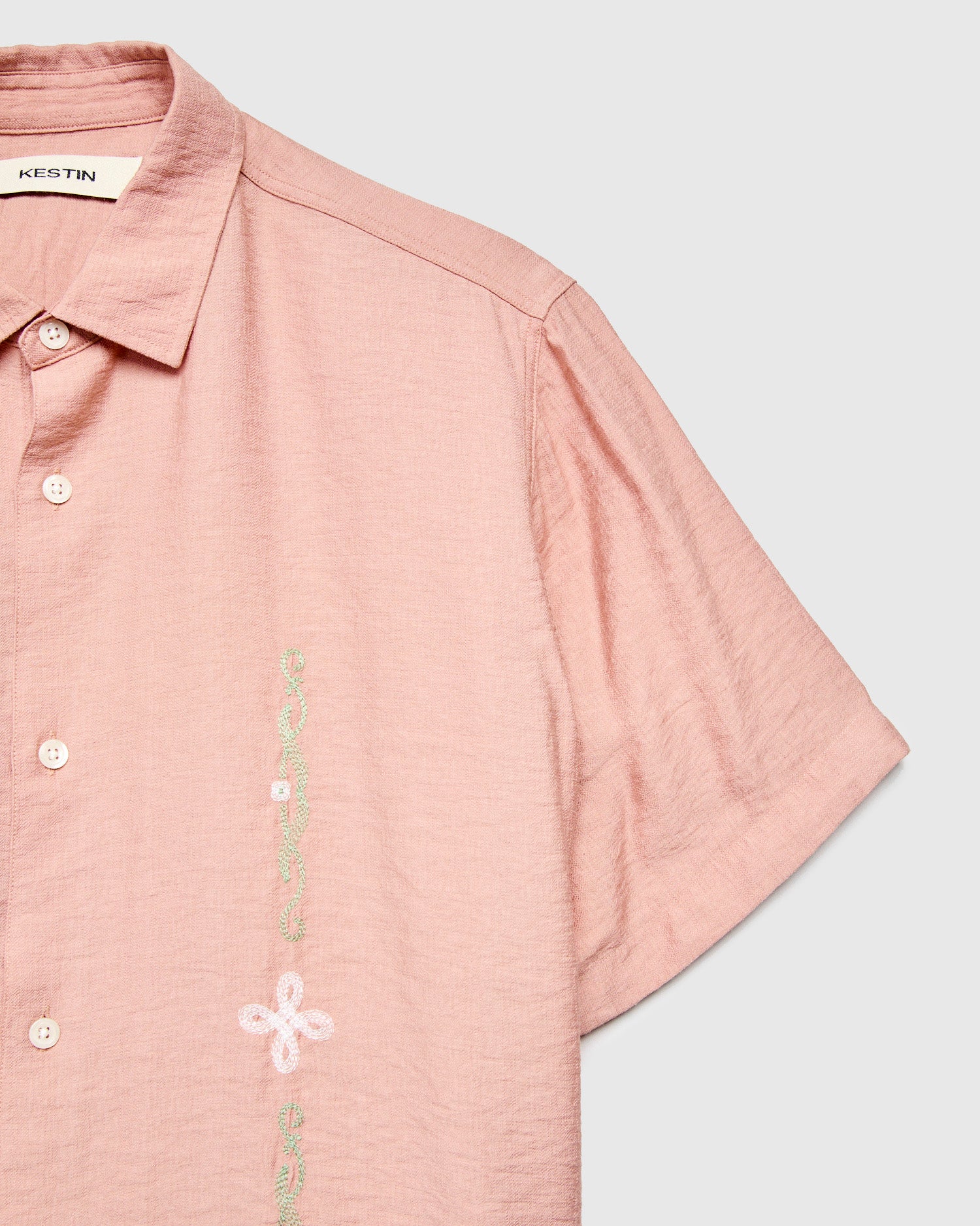 Linen Aberlady Shirt in Dusty Pink - Image 4
