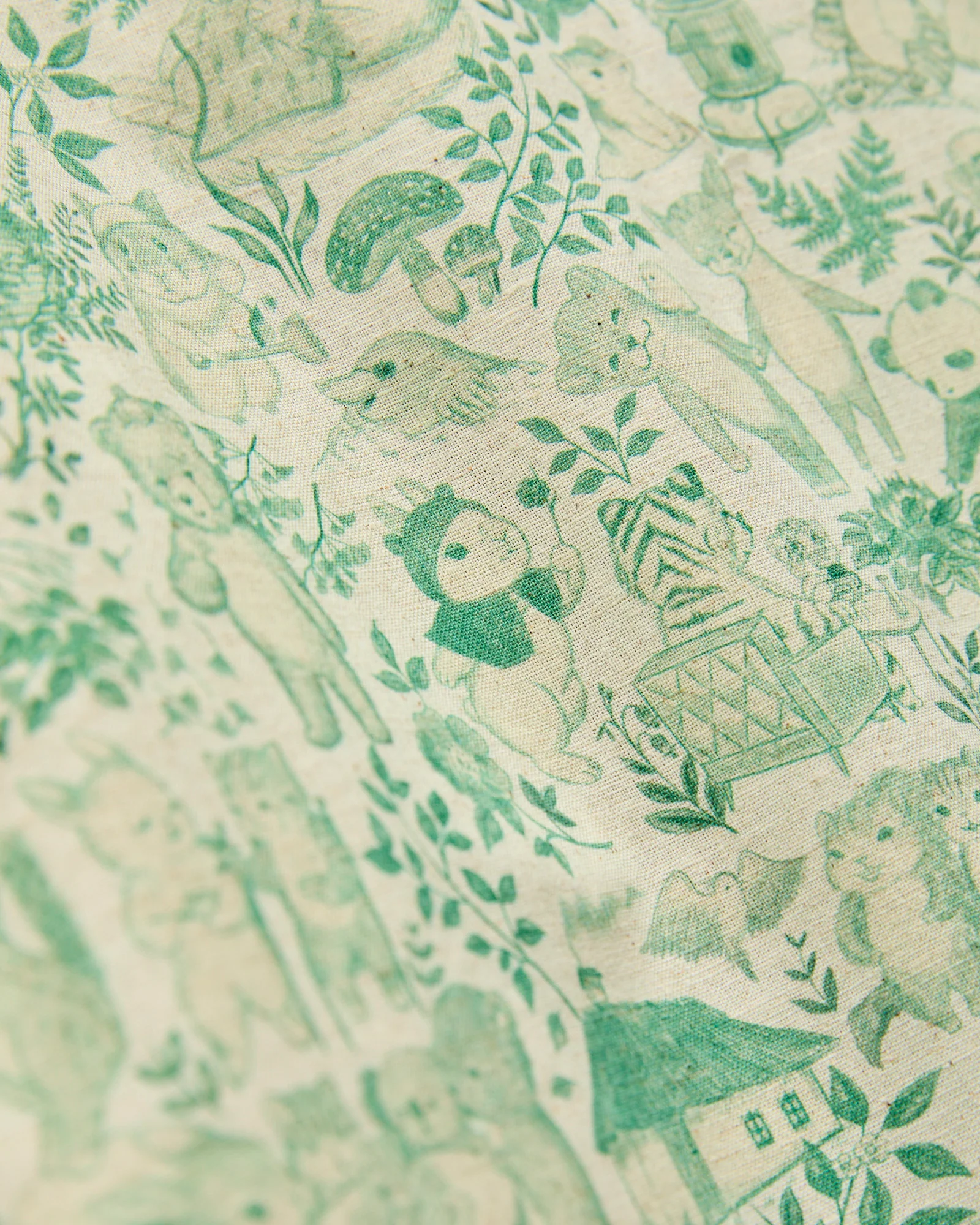 "Linen Animals" Aloha Shirt in Green - Image 2