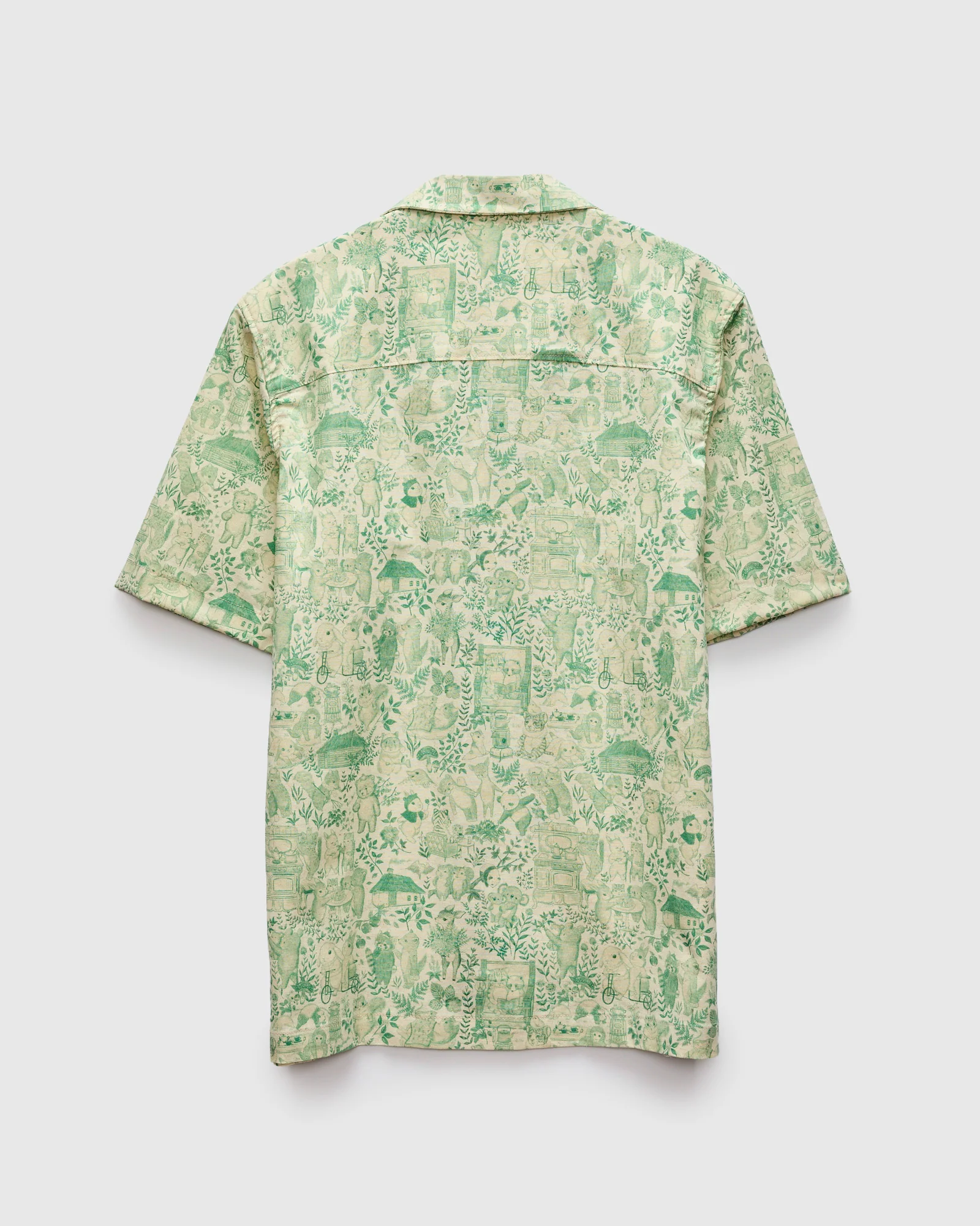 "Linen Animals" Aloha Shirt in Green - Image 3
