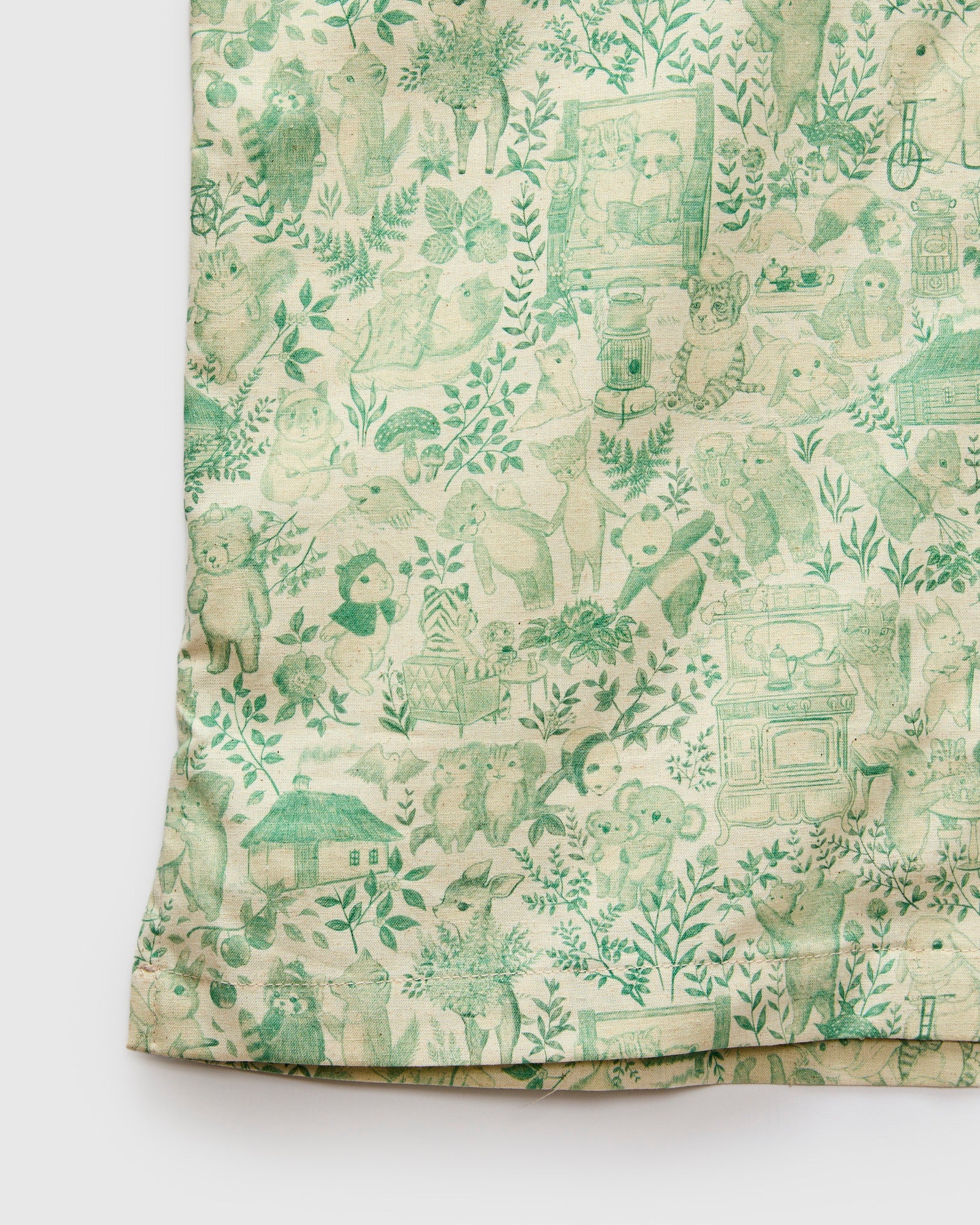"Linen Animals" Aloha Shirt in Green - Image 7