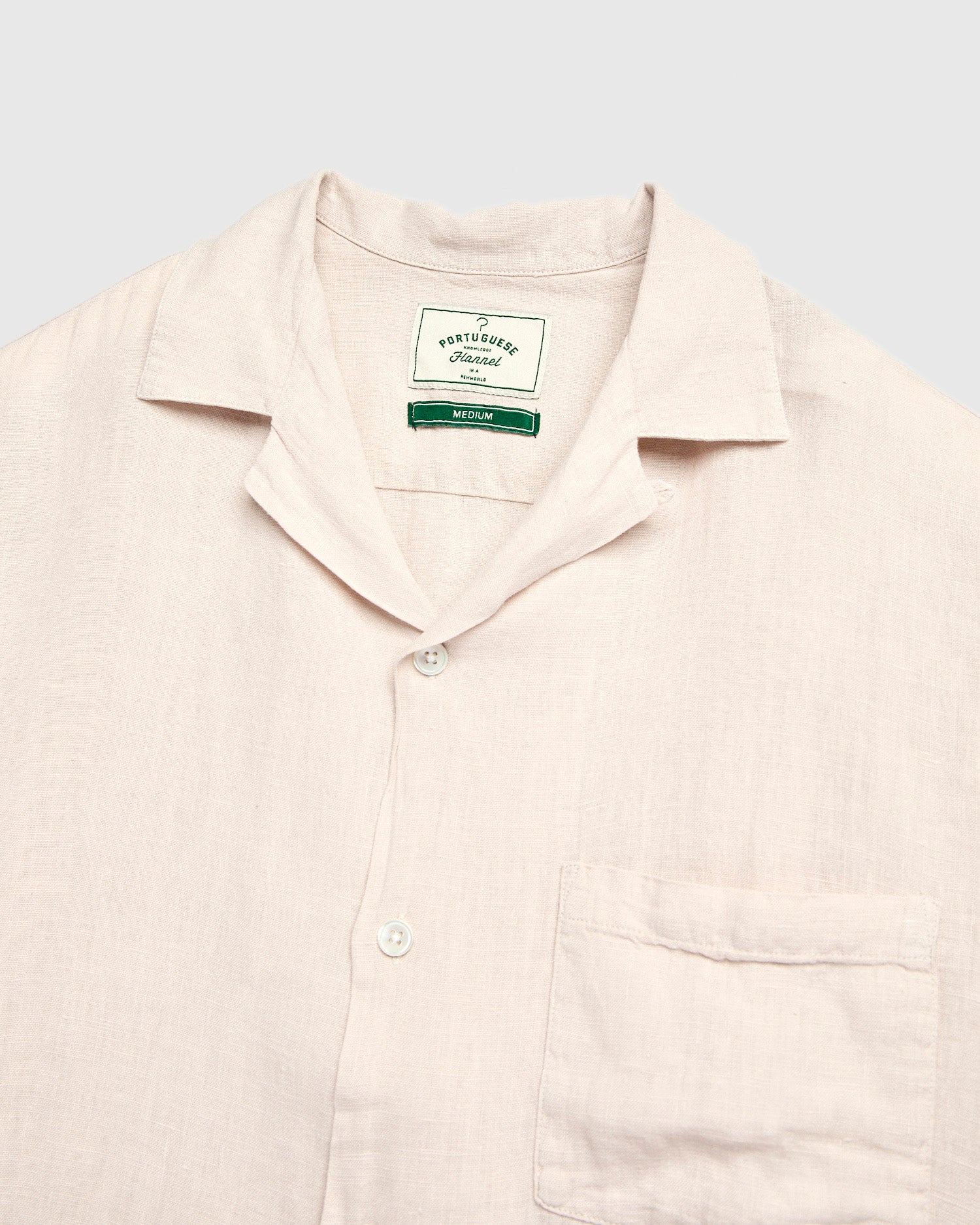 Linen Camp Collar Shirt in Raw - Image 3